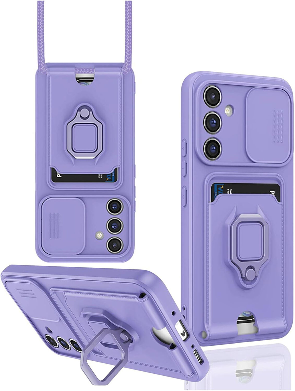 Samsung Galaxy S25 Plus Kamera Korumalı Standlı Kartlıklı Azn-Zuma