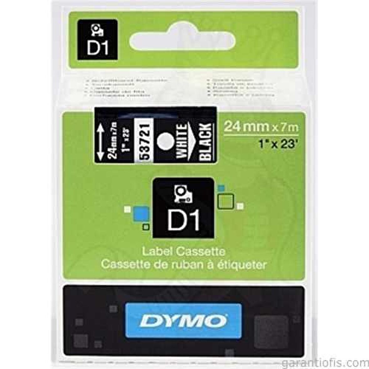 DYMO D1 Siyah/Beyaz Yedek Şerit 24mm x 7mt (53721)