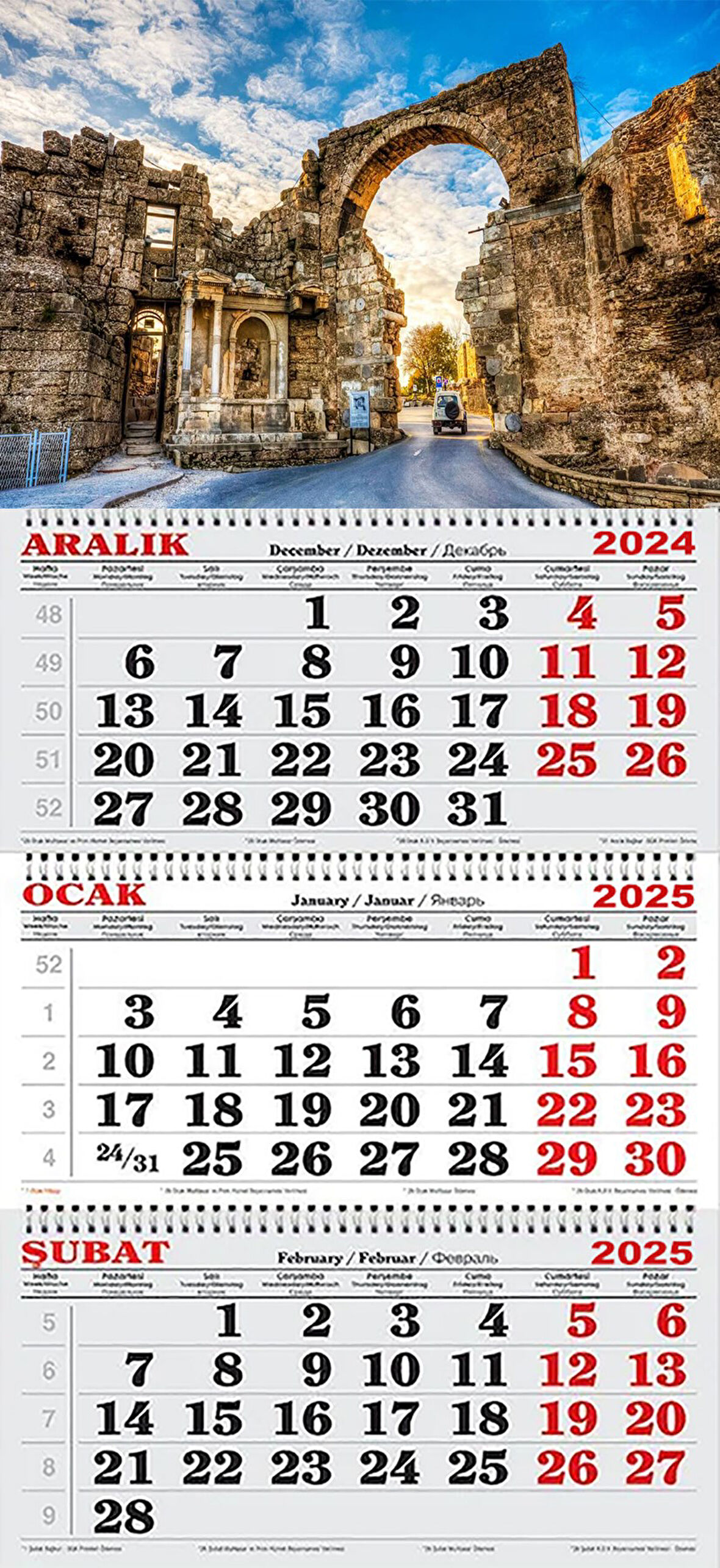 2025 Yılı Gemici Takvimi-Side Antik Kenti Girişi