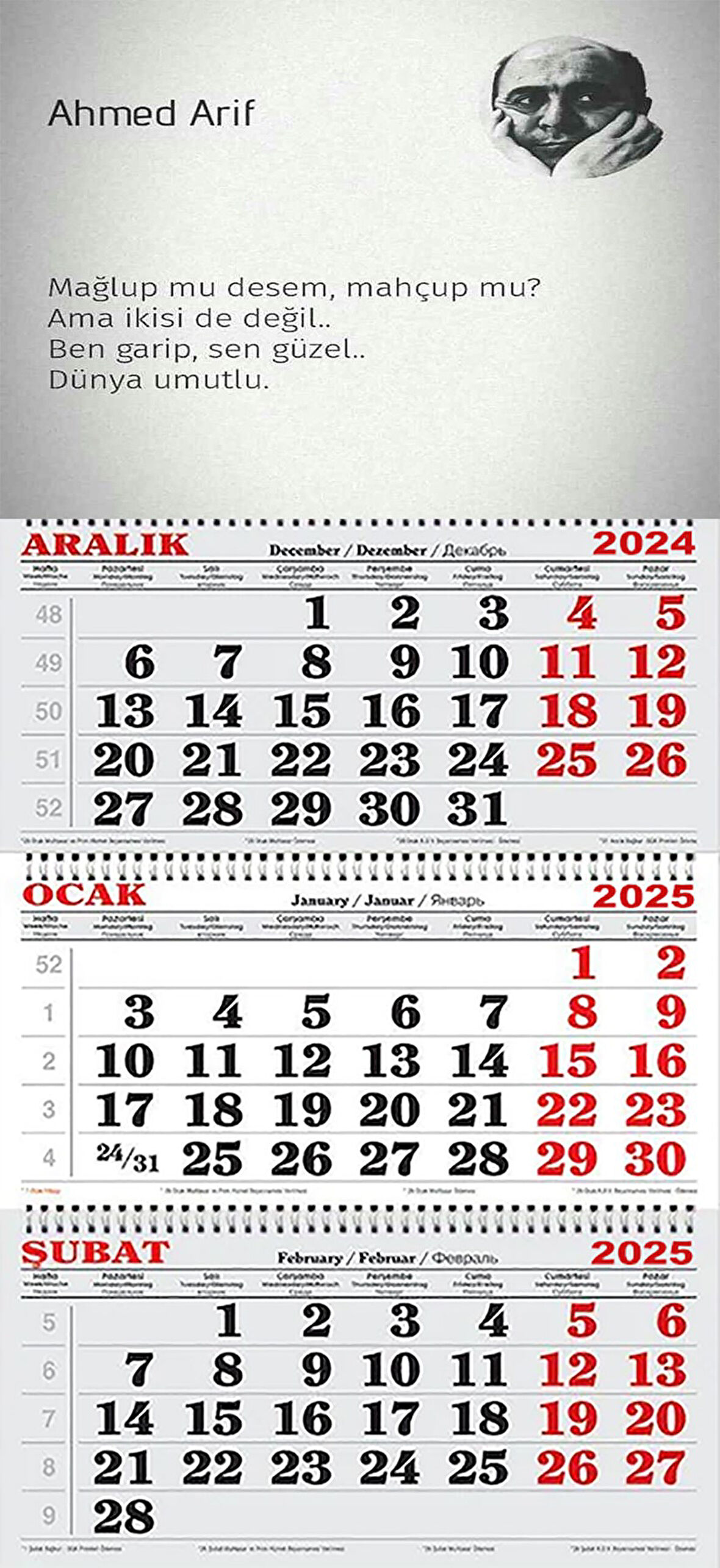 2025 Yılı Gemici Takvimi-Ahmed Arif