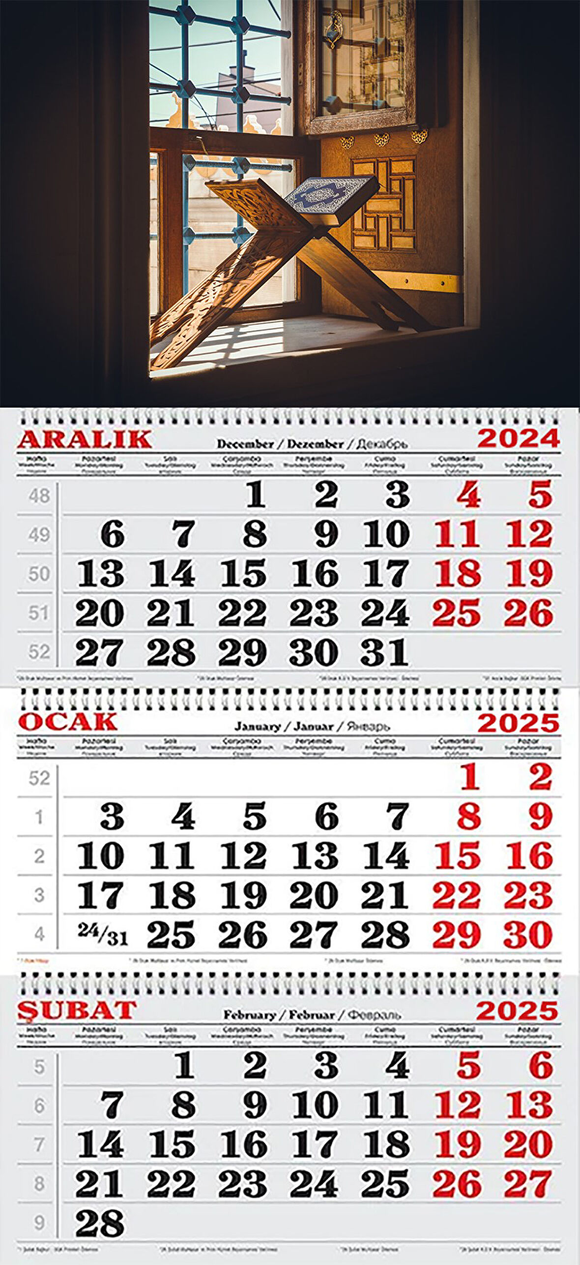 2025 Yılı Gemici Takvimi-Cam Önünde Yer Rahlesi