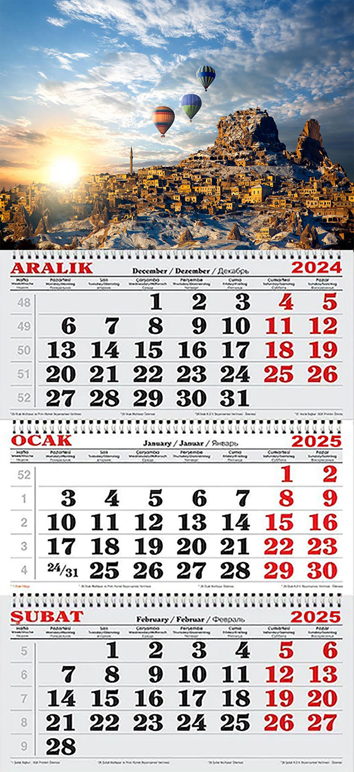 2025 Yılı Gemici Takvimi-Uçhisar Kalesi Gündoğarken