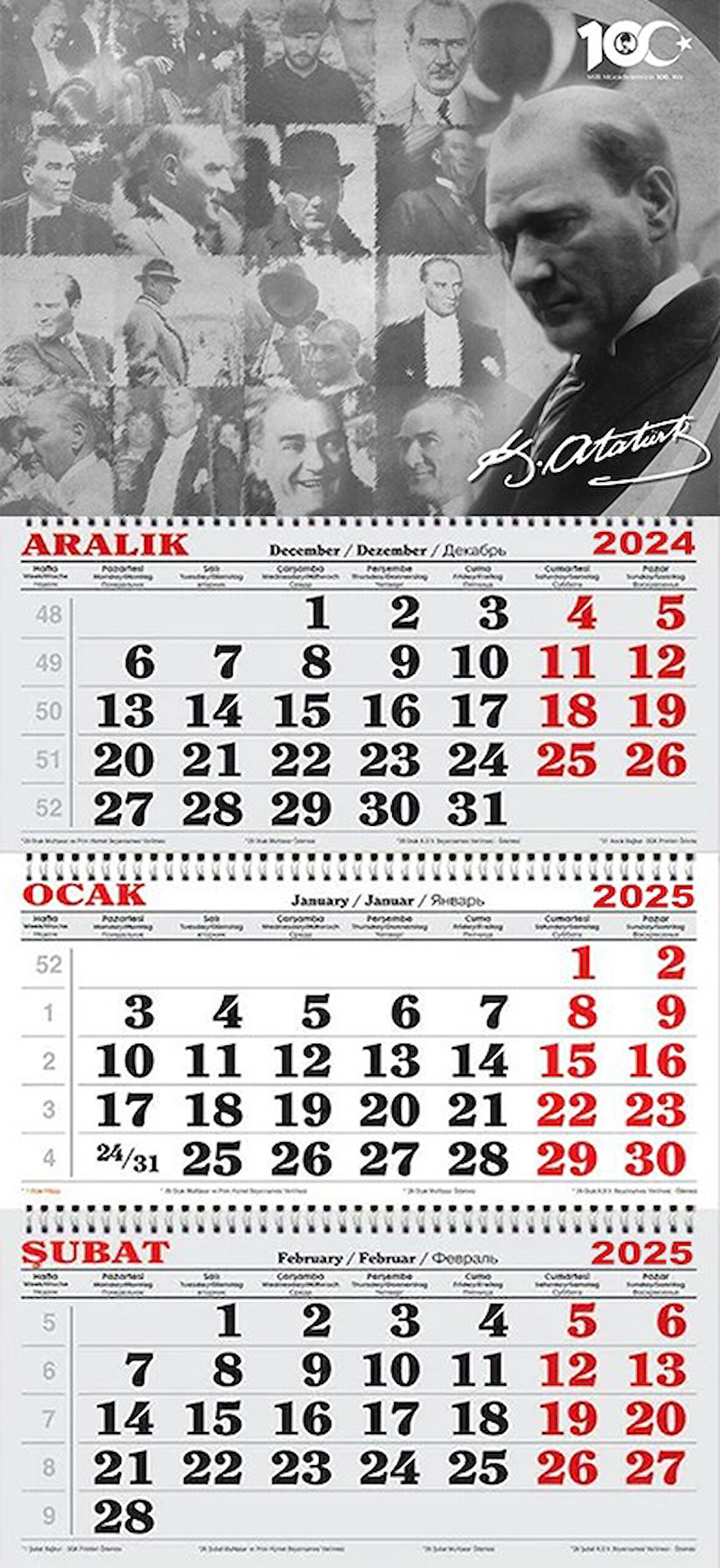 2025 Yılı Gemici Takvimi ---ATATÜRK'TEN PORTRE KARELER