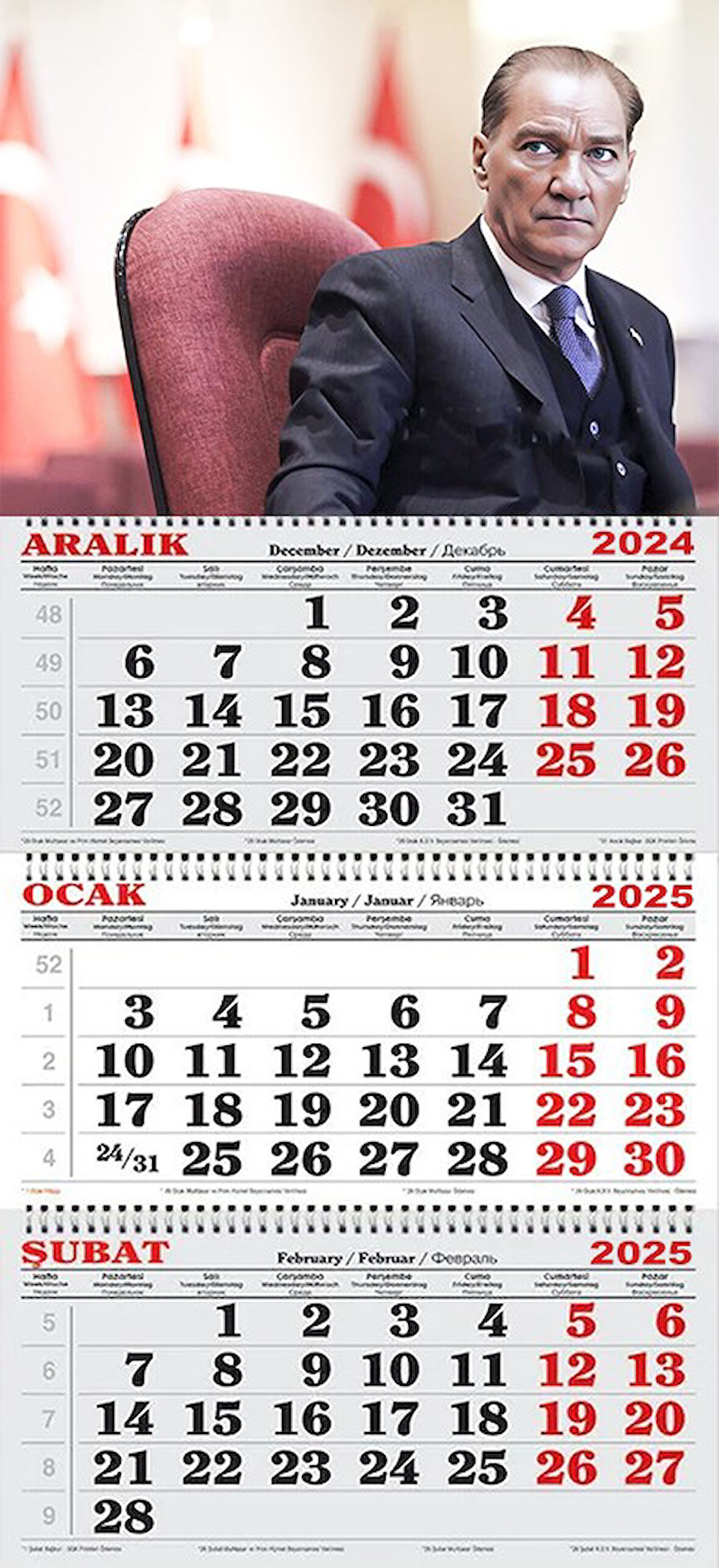 2025 Yılı Gemici Takvimi ---ATATÜRK MAKAM KOLTUĞUNDA