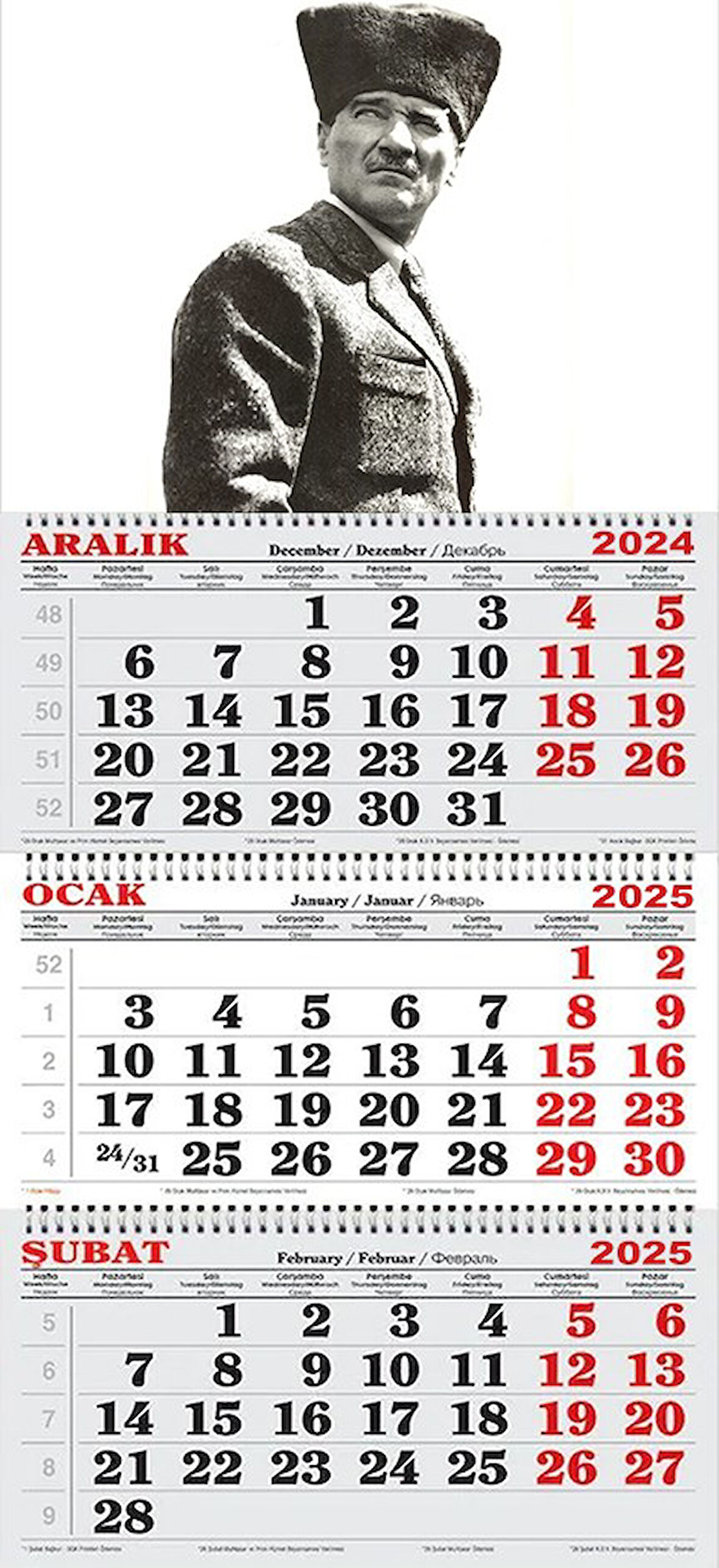 2025 Yılı Gemici Takvimi ---ATATÜRK KALPAKLI KOMUTAN