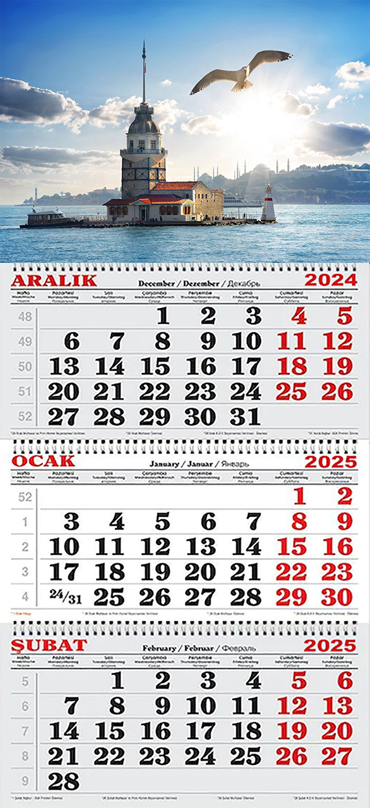 2025 Yılı Gemici Takvimi-Kız Kulesi Ve Martı