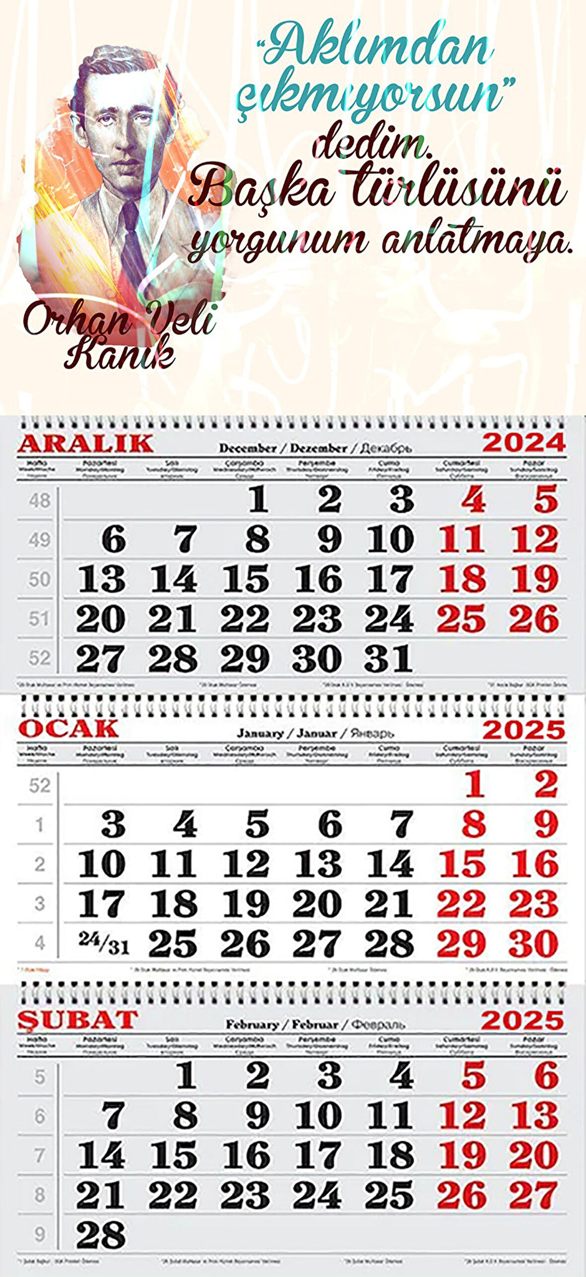 2025 Yılı Gemici Takvimi-Orhan Veli