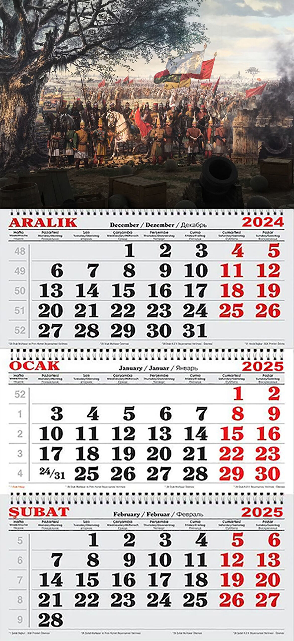 2025 Yılı Gemici Takvimi-Osmanlı Ordusu