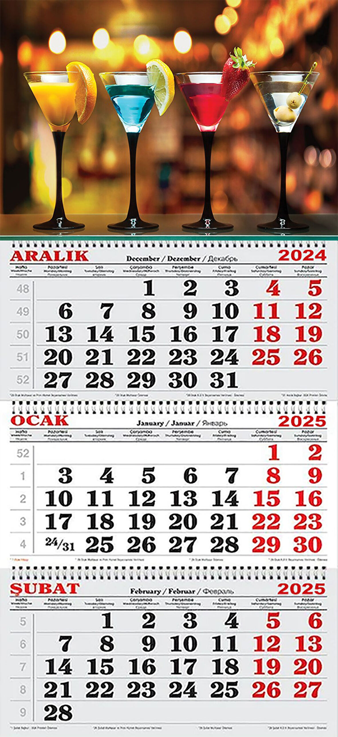 2025 Yılı Gemici Takvimi-Renk Renk Kadehler