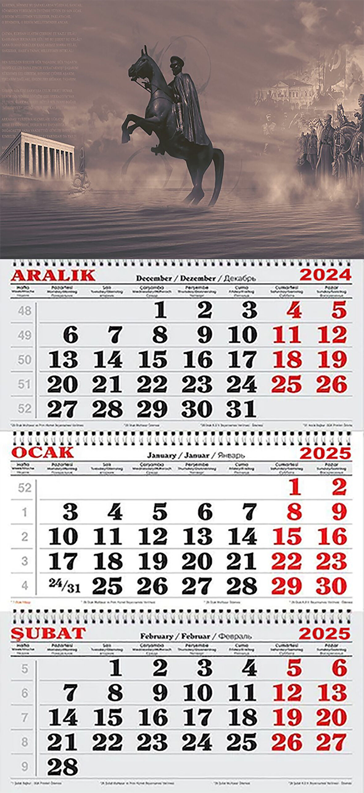  2025 Yılı Gemici Takvimi-Atatürk Heykeli Samsun 2