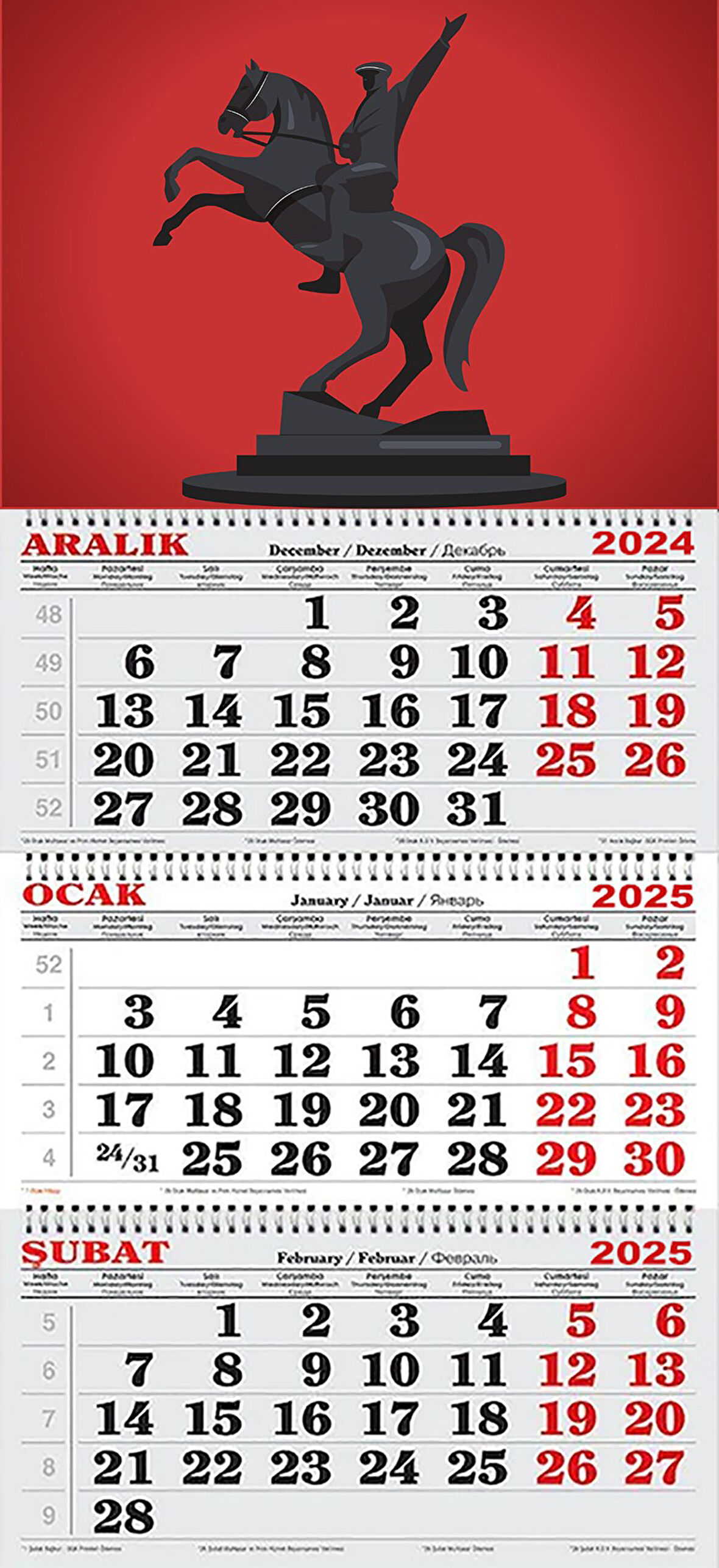  2025 Yılı Gemici Takvimi-Atatürk Heykeli Samsun