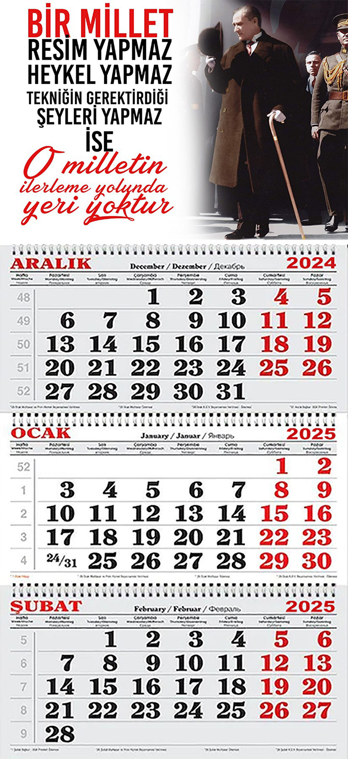 2025 Yılı Gemici Takvimi-Atatürk'ün sanata bakışı