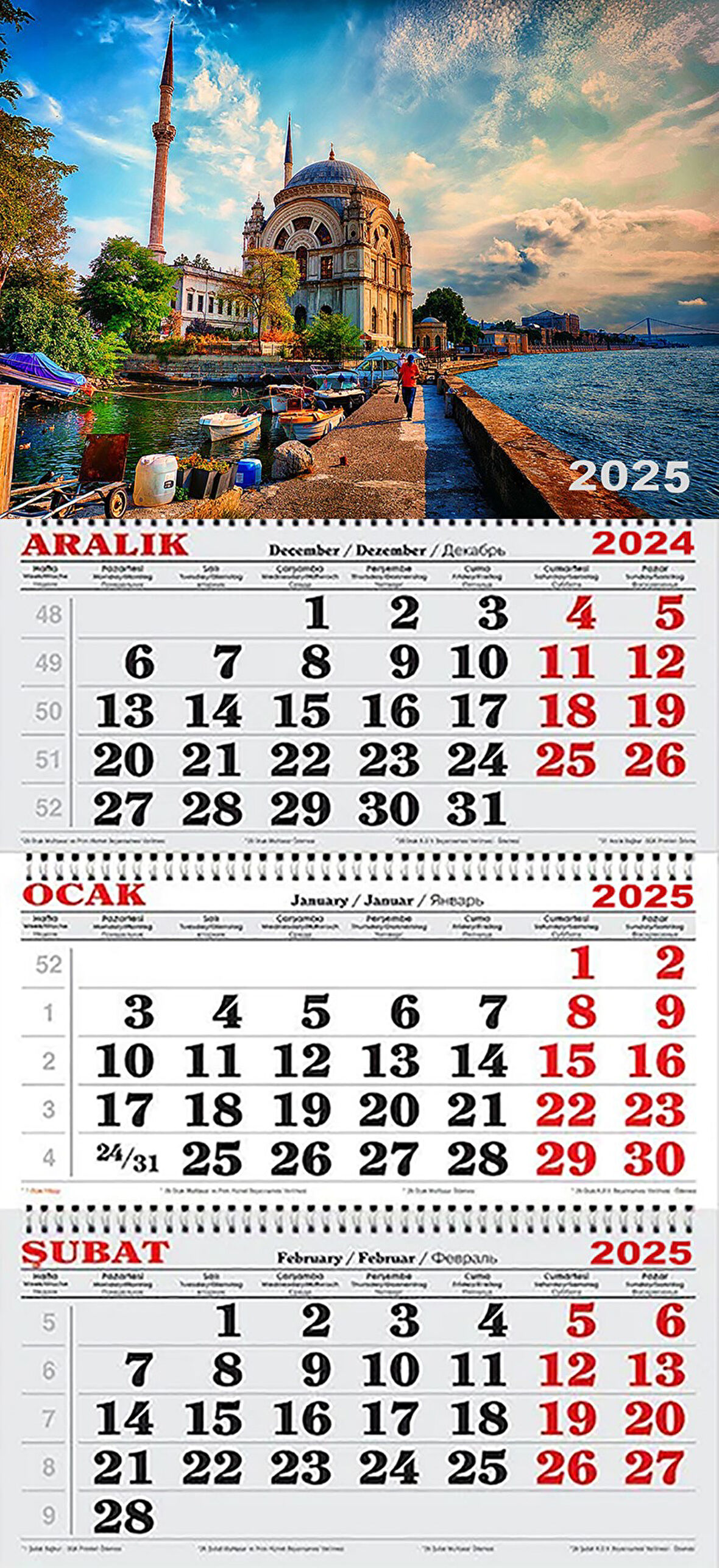 2025 Yılı Gemici Takvimi-Ortaköy Sahili