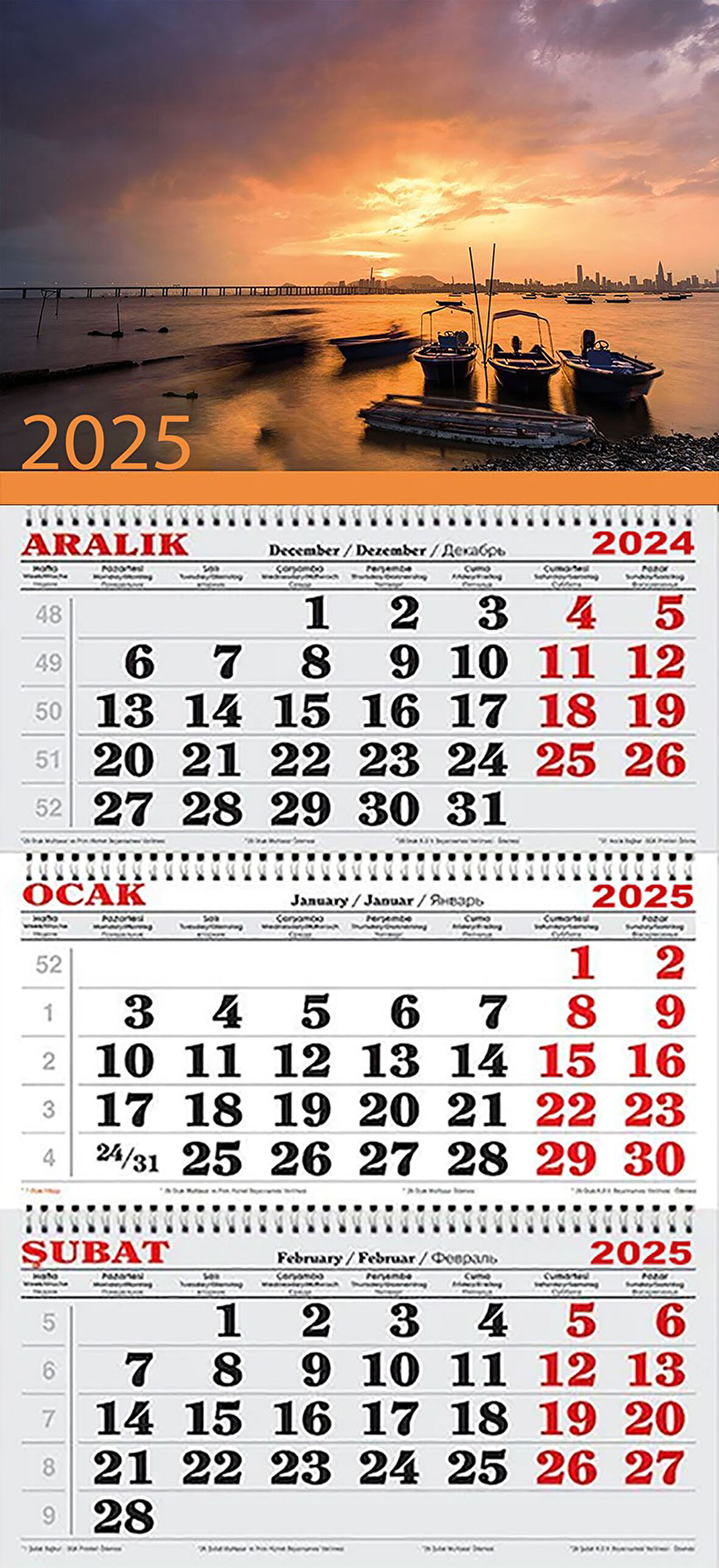 2025 Yılı Gemici Takvimi-Tekneler