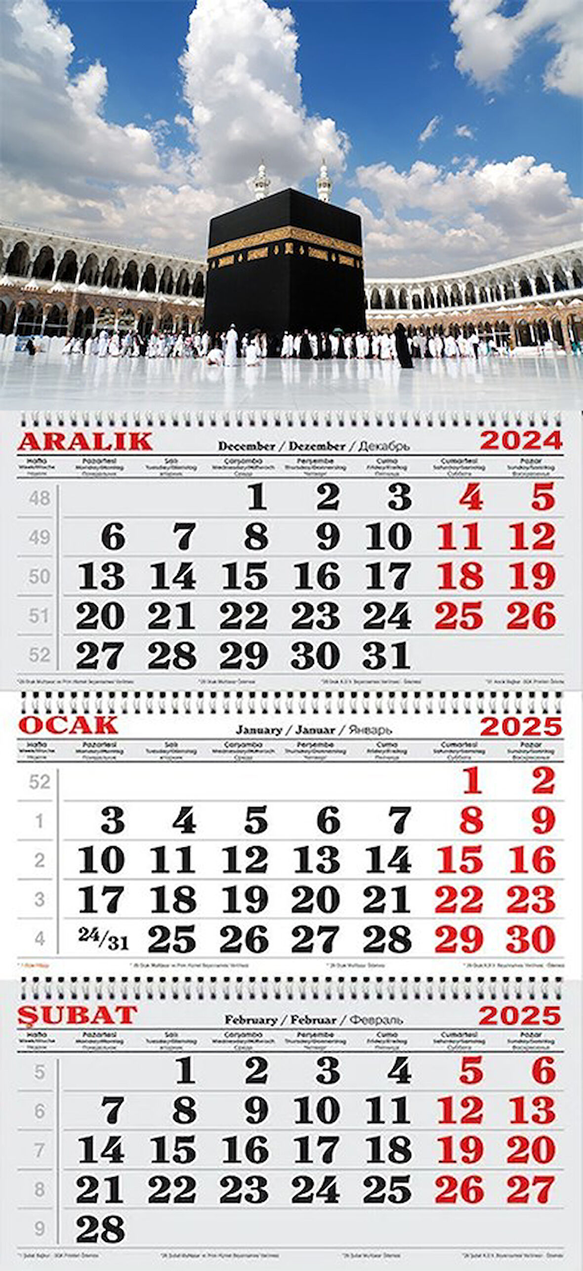 2025 Yılı Gemici Takvimi----KABE-MEKKE