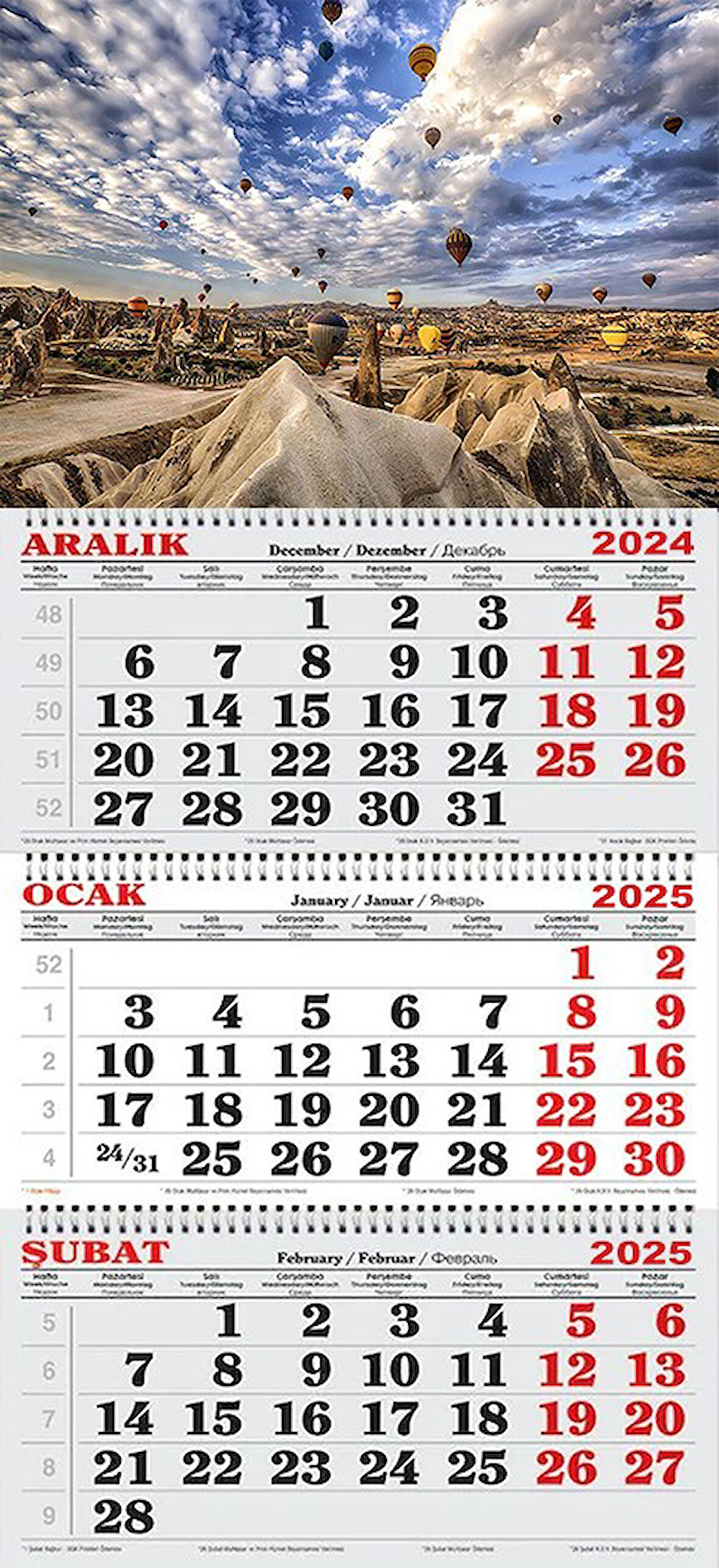 2025 Yılı Gemici Takvimi----KAPADOKYA'DA BİR SABAH