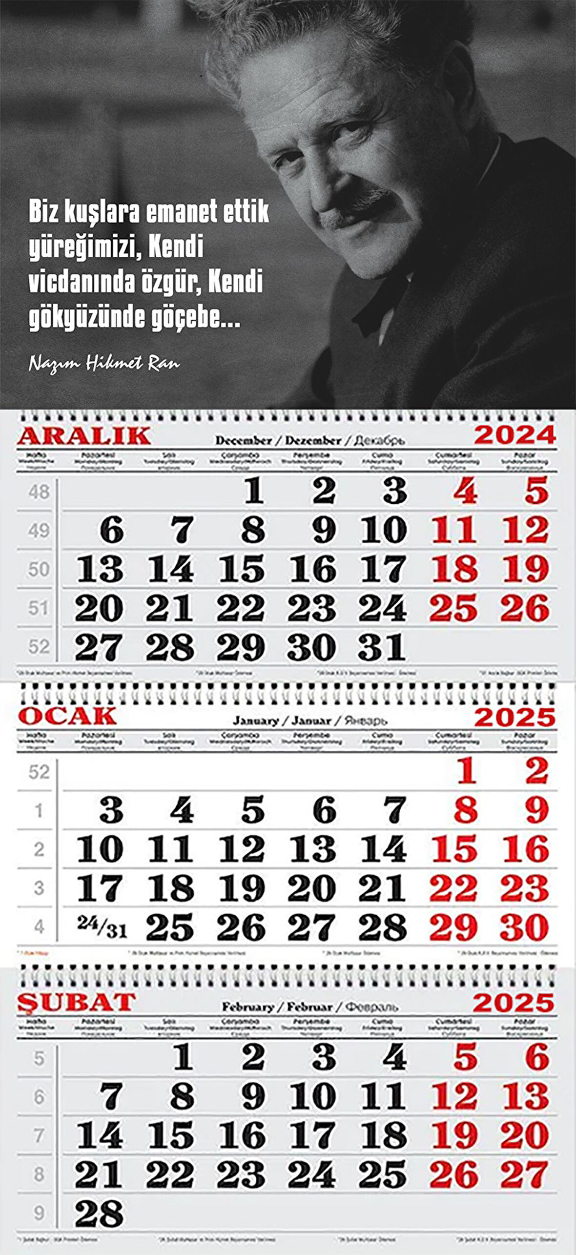 2025 Yılı Gemici Takvimi----NAZIM HİKMET