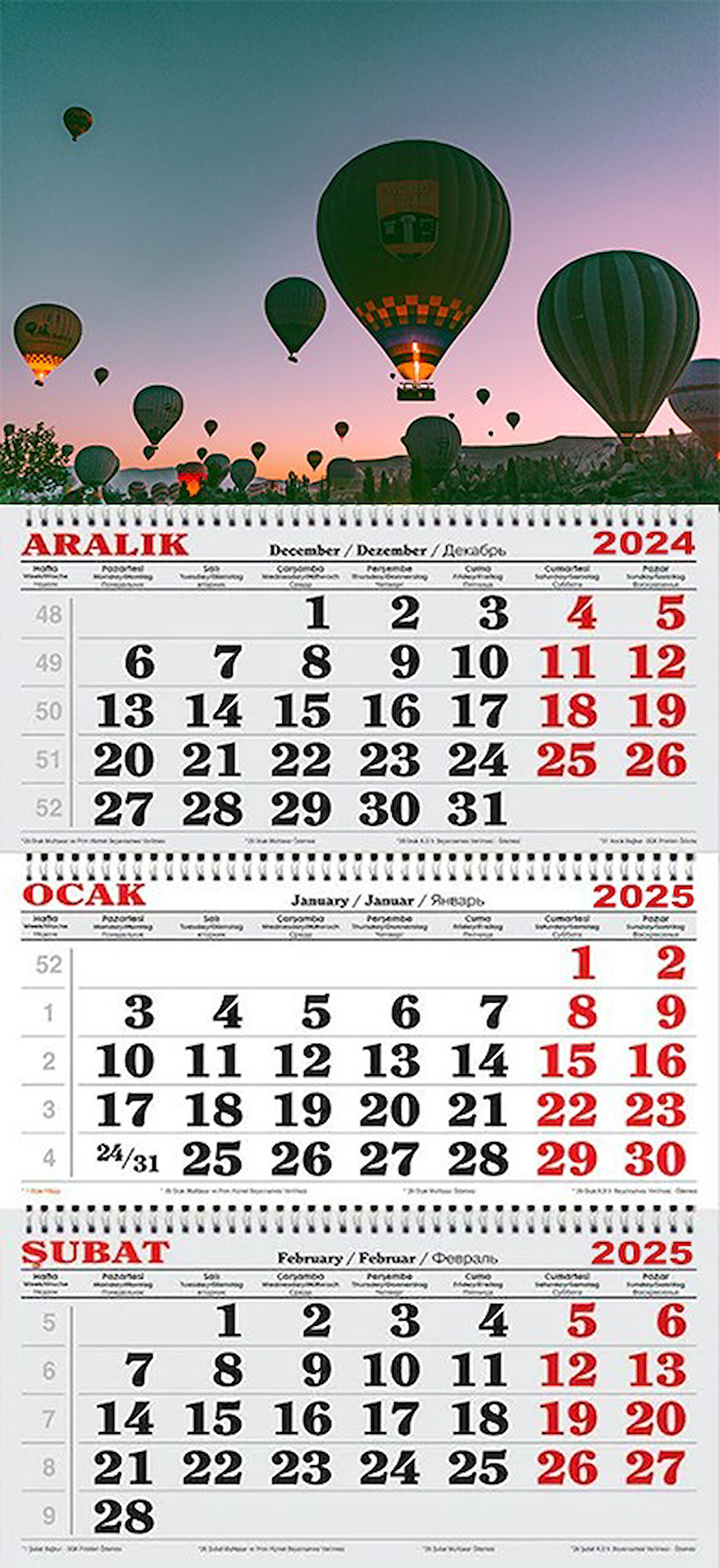  2025 Yılı Gemici Takvimi-SEHER VAKTİ KAPADOKYA