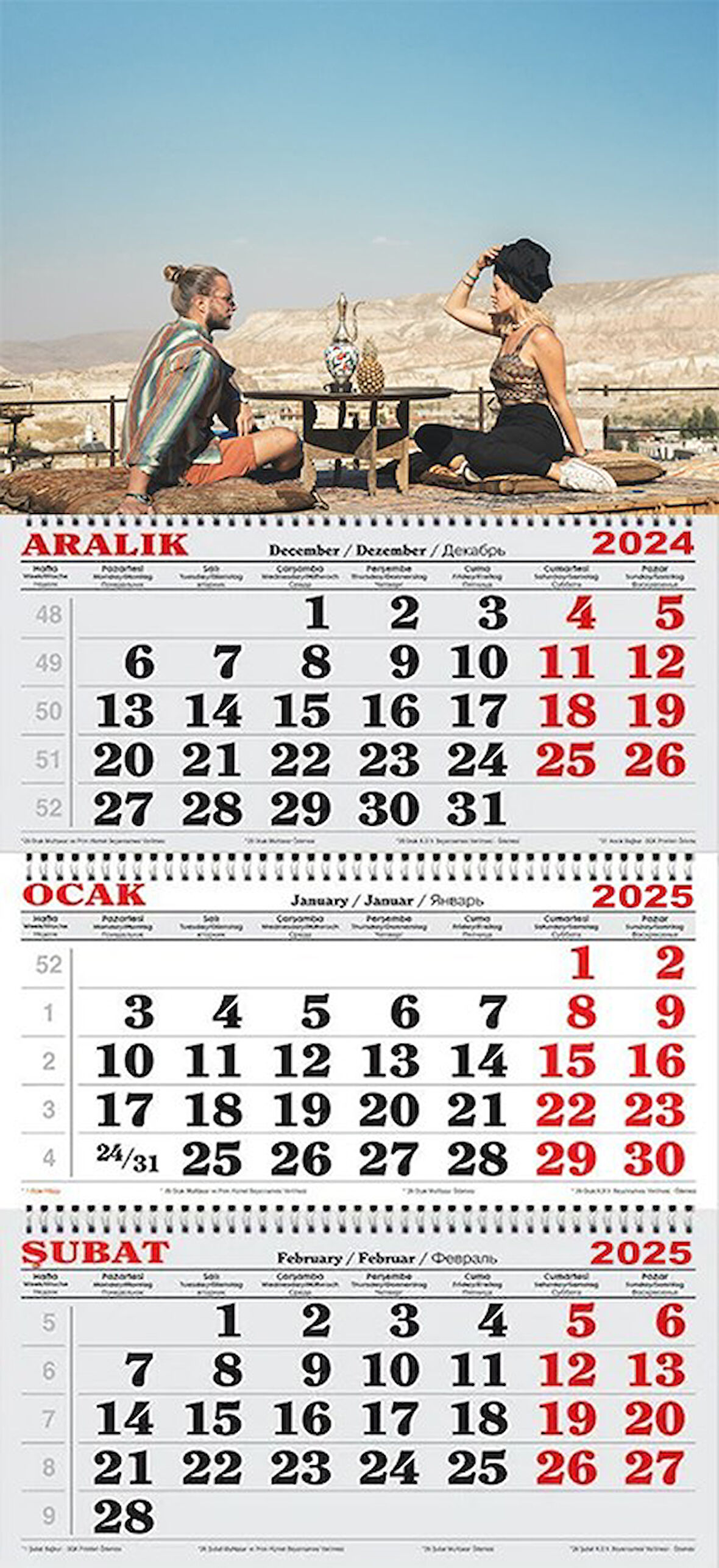 2025 Yılı Gemici Takvimi-Kapadokya'daki Kafeler