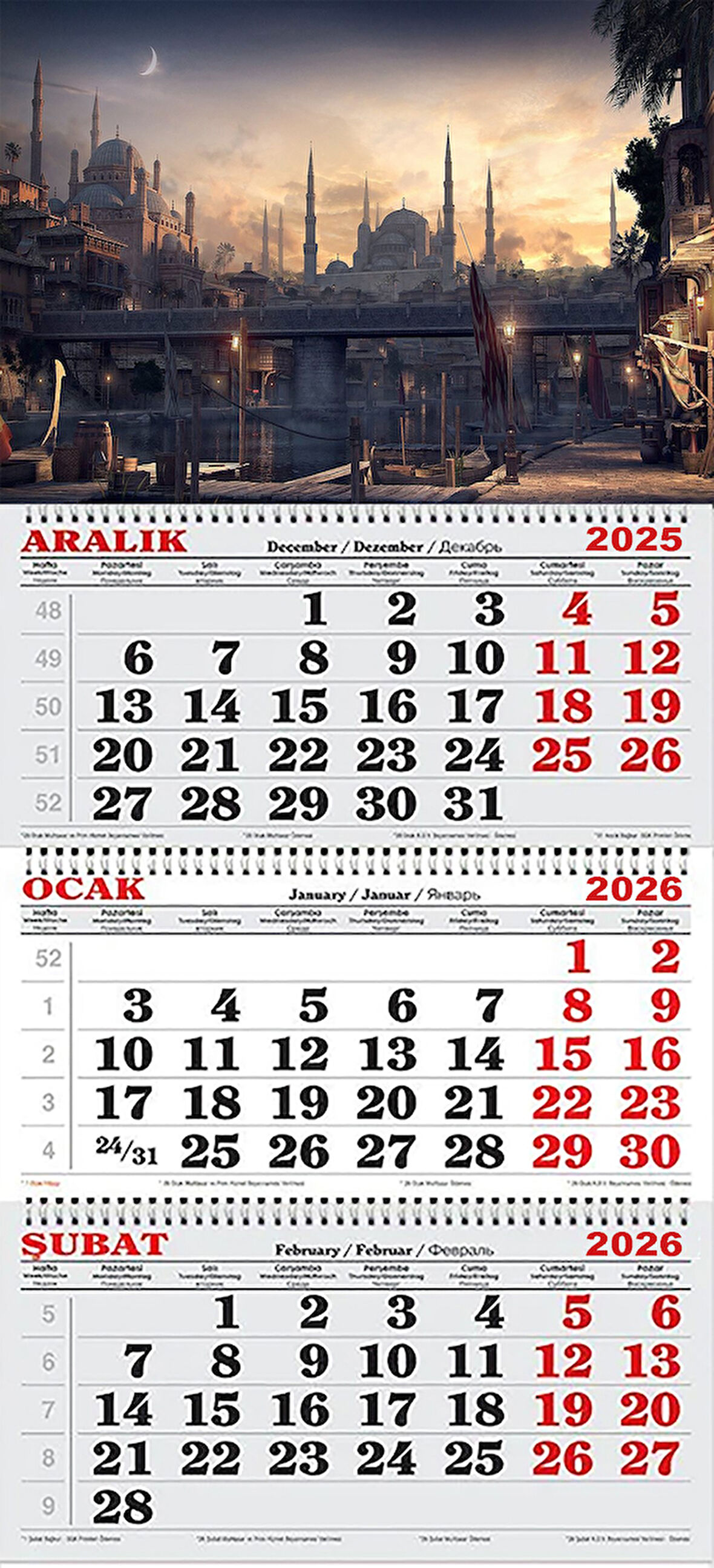 2026 Yılı Gemici Takvimi ---OSMANLIDA CAMİLER 