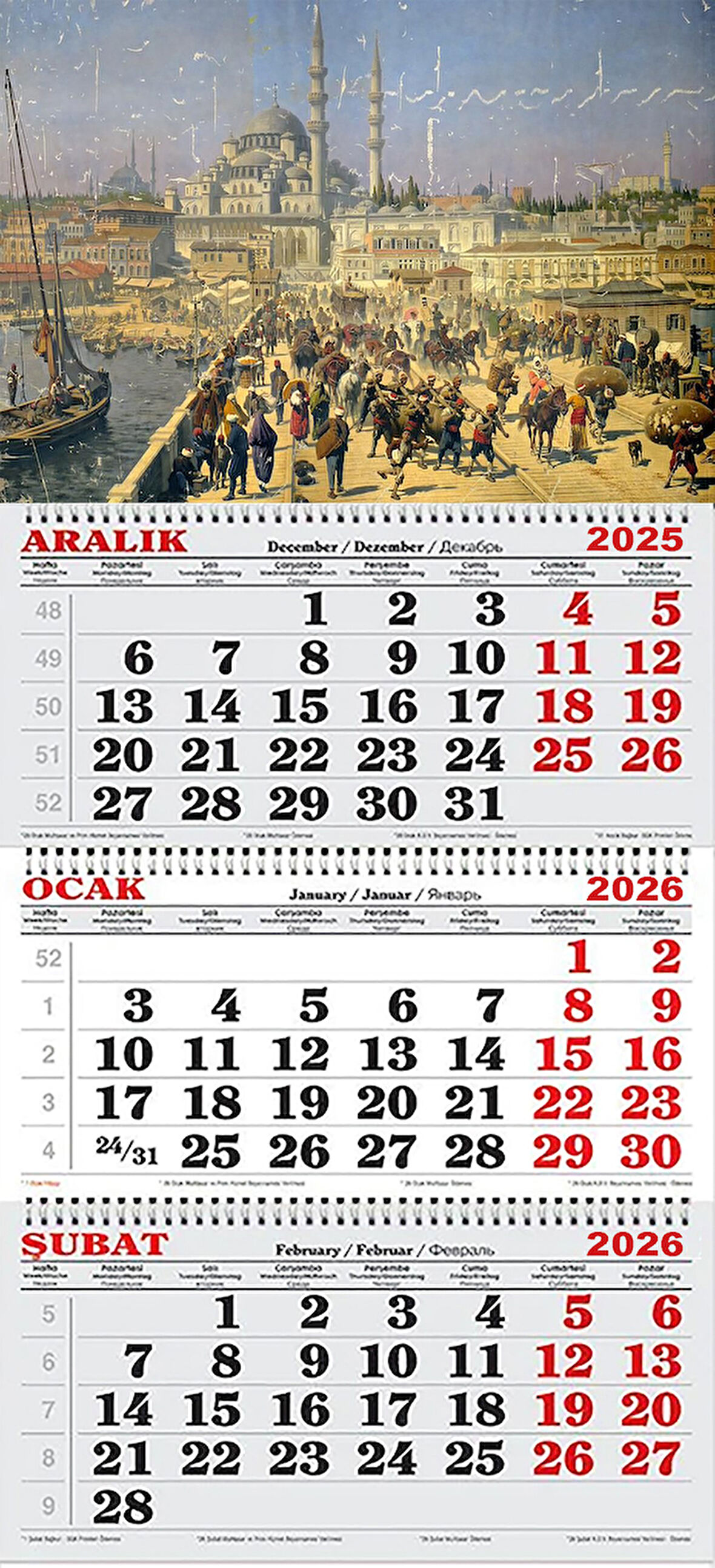 2026 Yılı Gemici Takvimi-Galata Köprüsü
