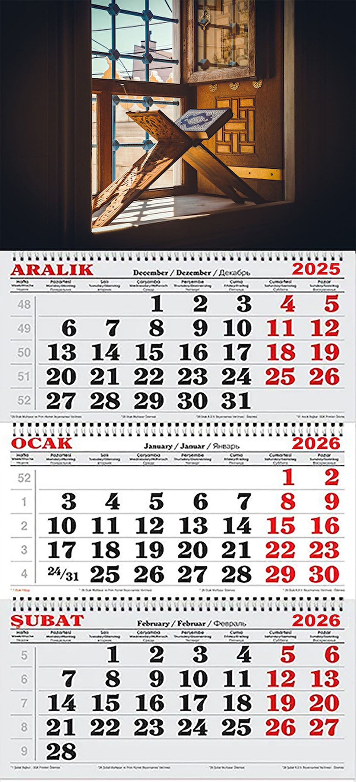 2026 Yılı Gemici Takvimi-Cam Önünde Yer Rahlesi