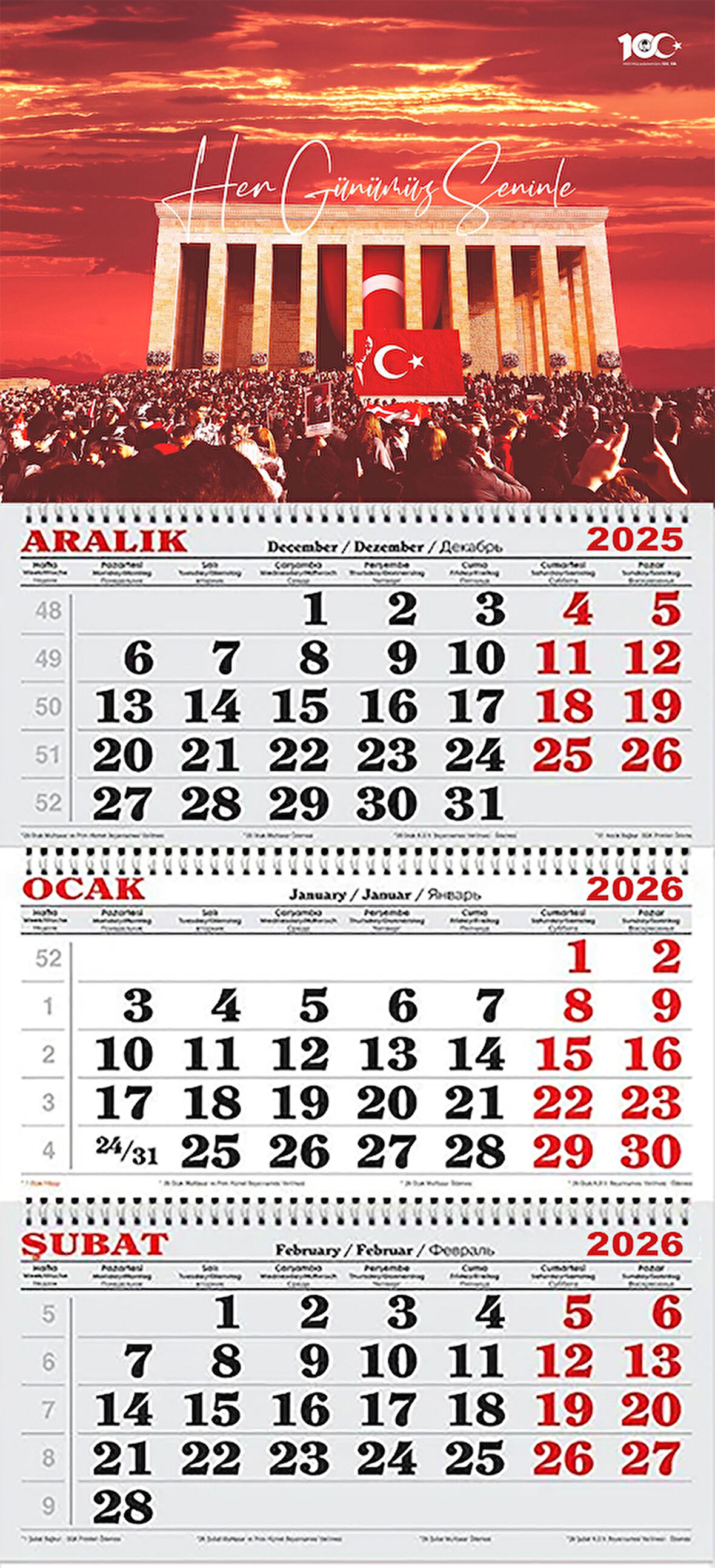 2026 Yılı Gemici Takvimi-Her Günümüz Seninle Atatürk