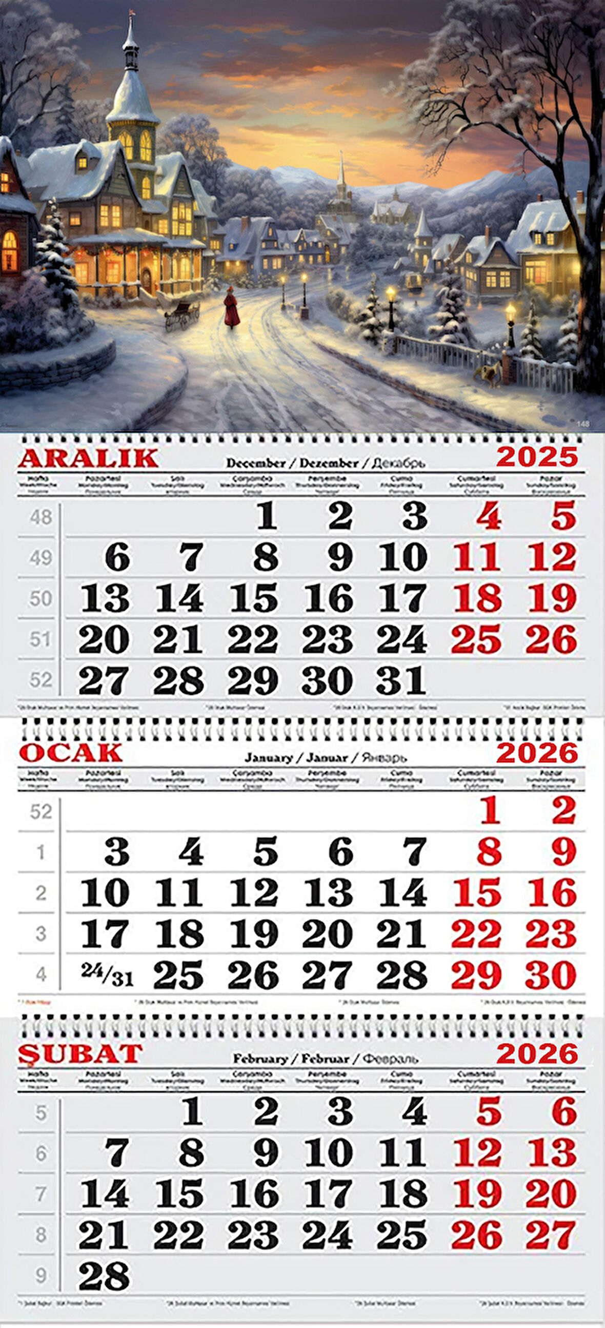 2026 Yılı Gemici-Kasabada Kış ve Ev Işıkları