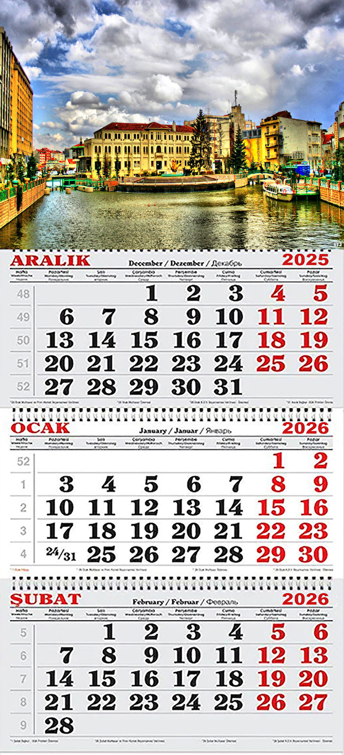 2026 Yılı Gemici Takvimi-Porsuk Çayı Eskişehir