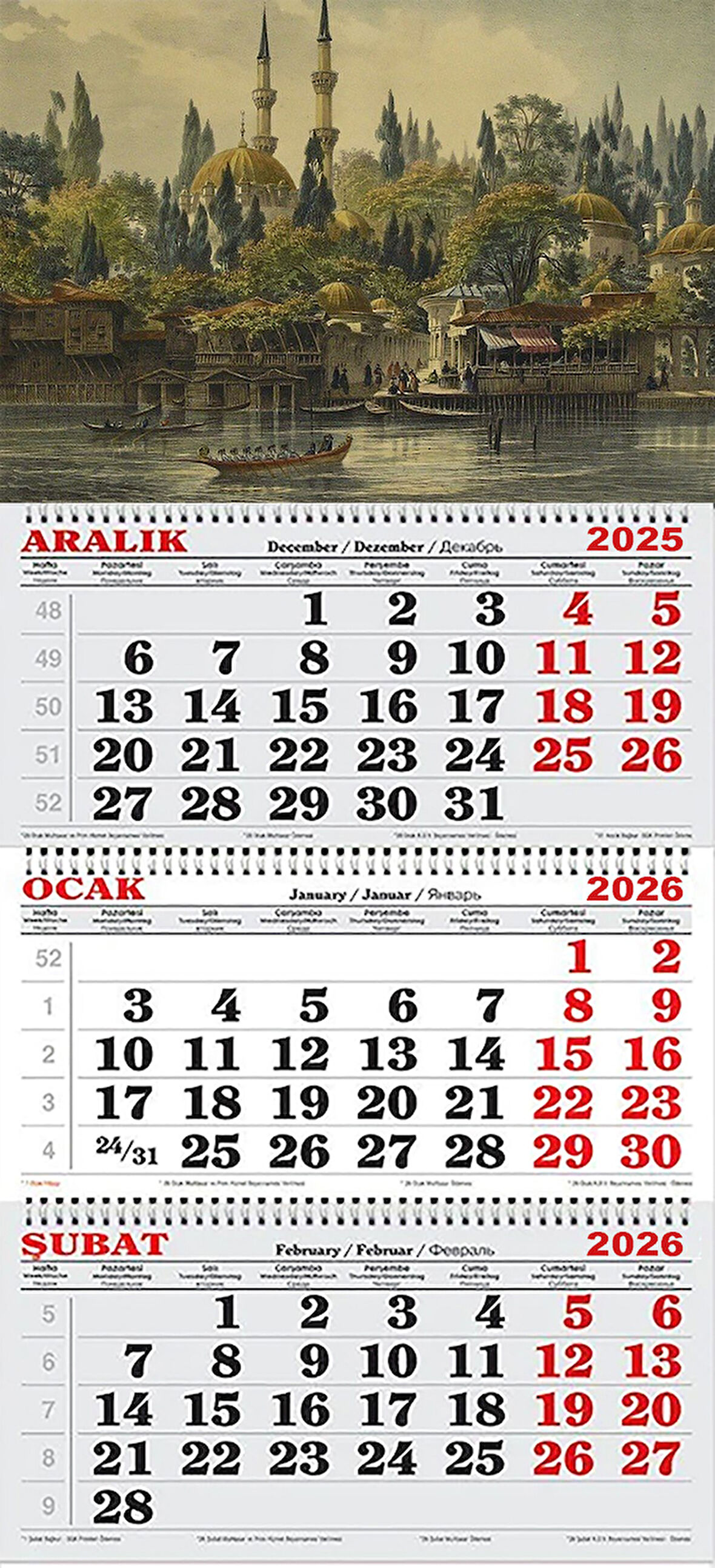 2026 Yılı Gemici Takvimi-Eski İstanbul ve Deniz