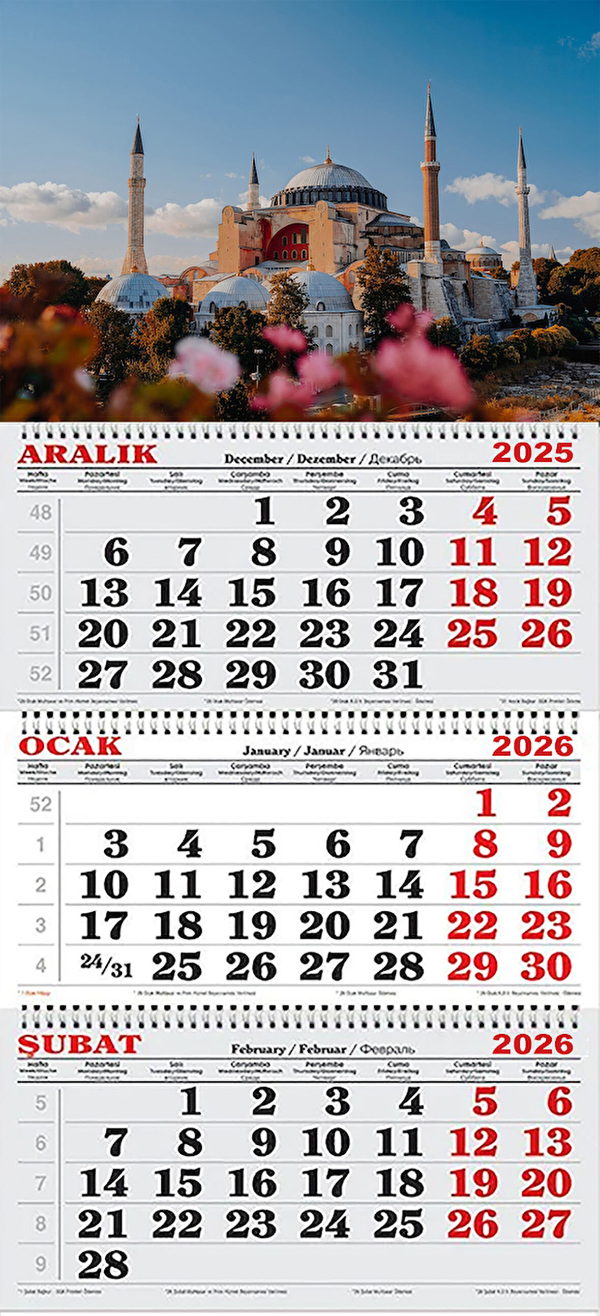 2026 Yılı Gemici Takvimi-Ayasofya Camii