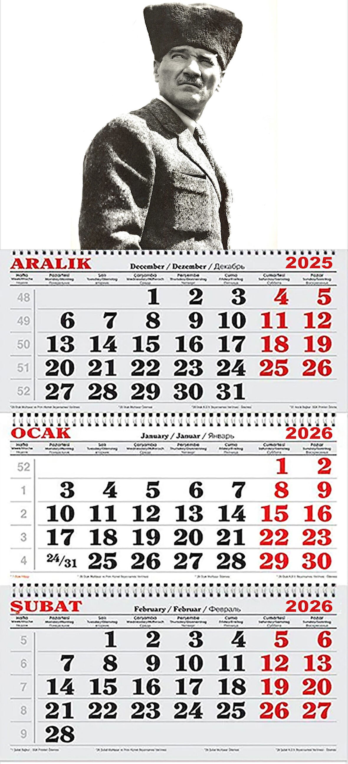 2026 Yılı Gemici Takvimi ---ATATÜRK KALPAKLI KOMUTAN