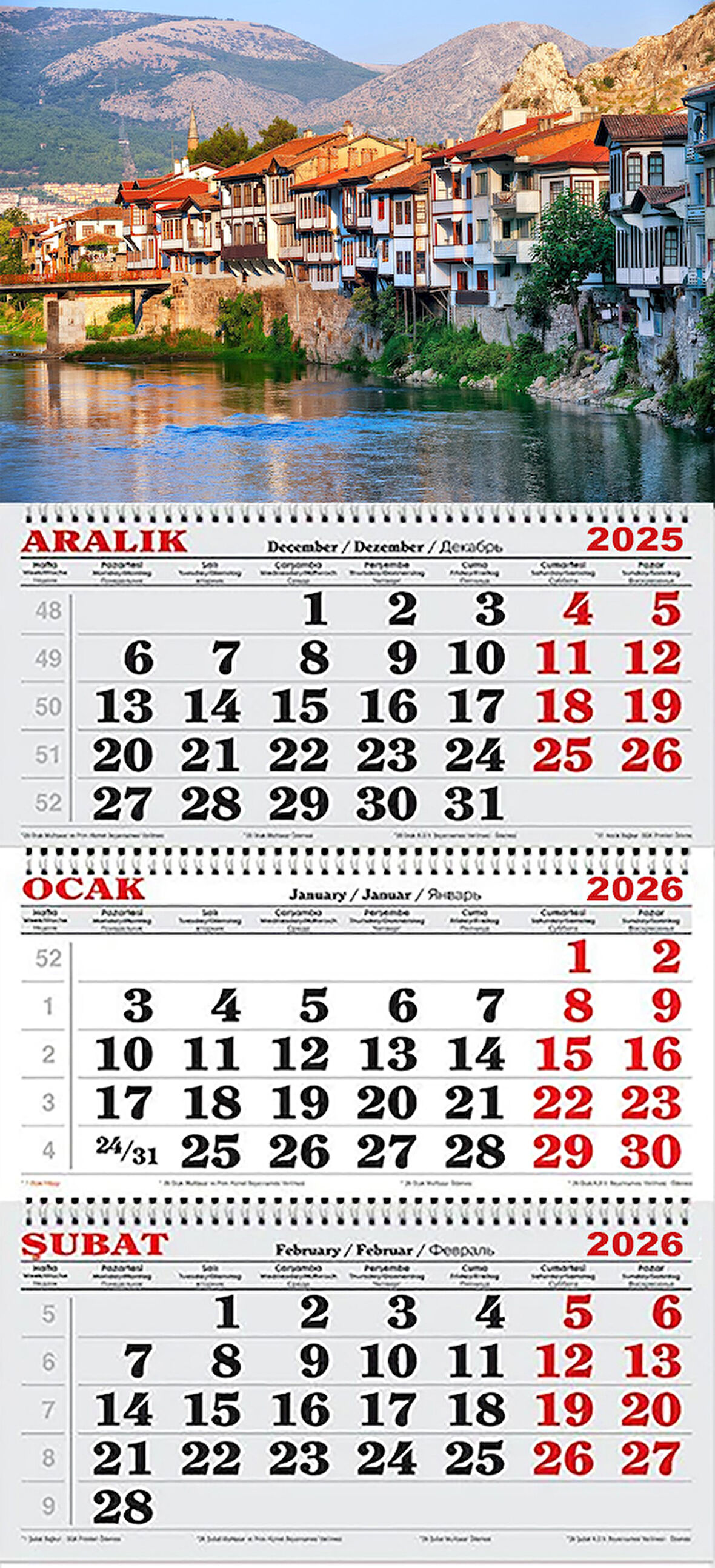 2026 Yılı Gemici Takvimi-Yalıbolu Evleri AMASYA