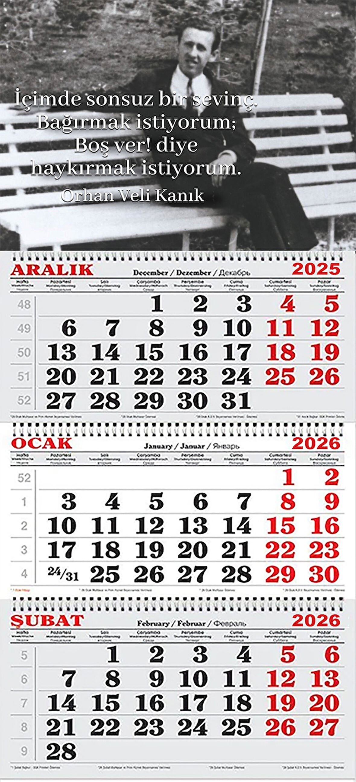 2026 Yılı Gemici Takvimi-Orhan Veli