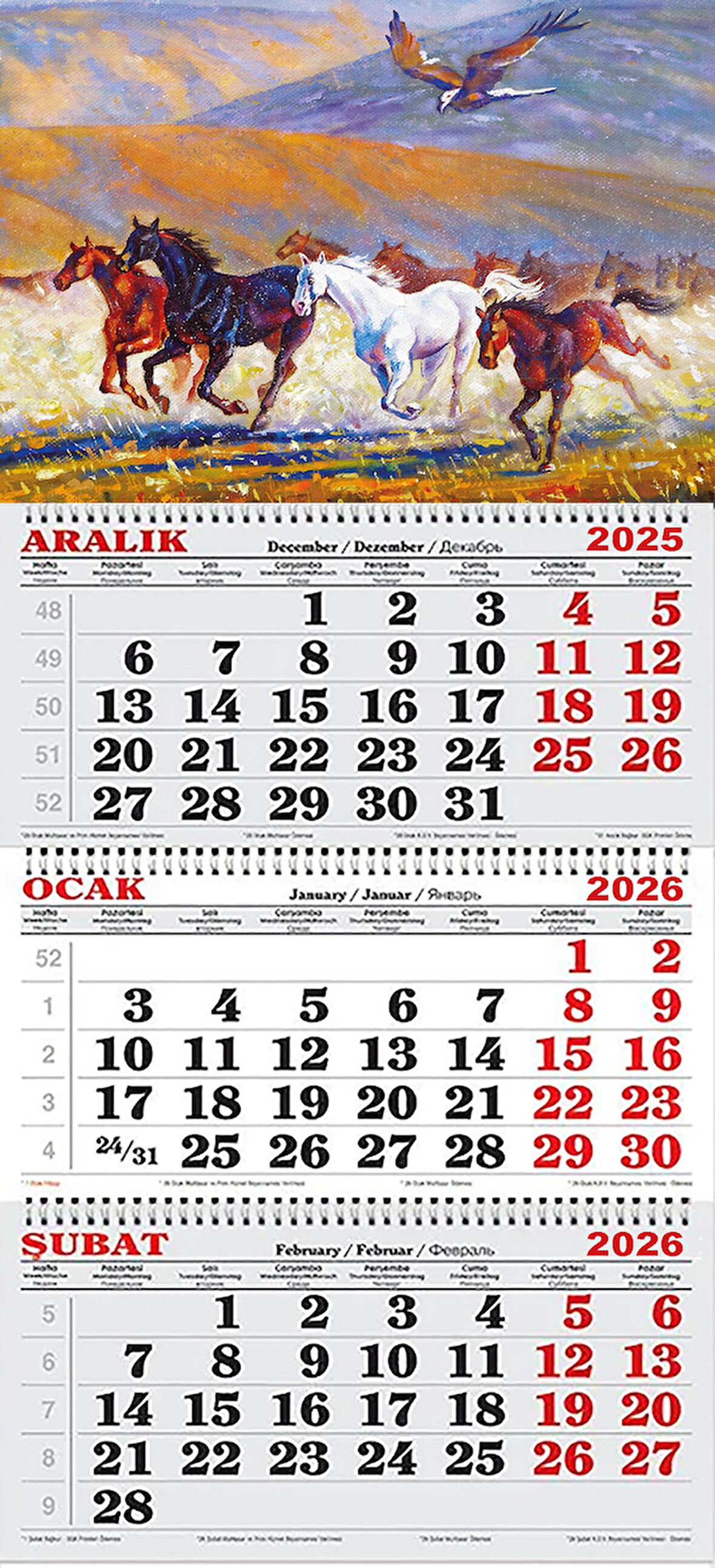 2026 Yılı Gemici Takvimi-Atlar