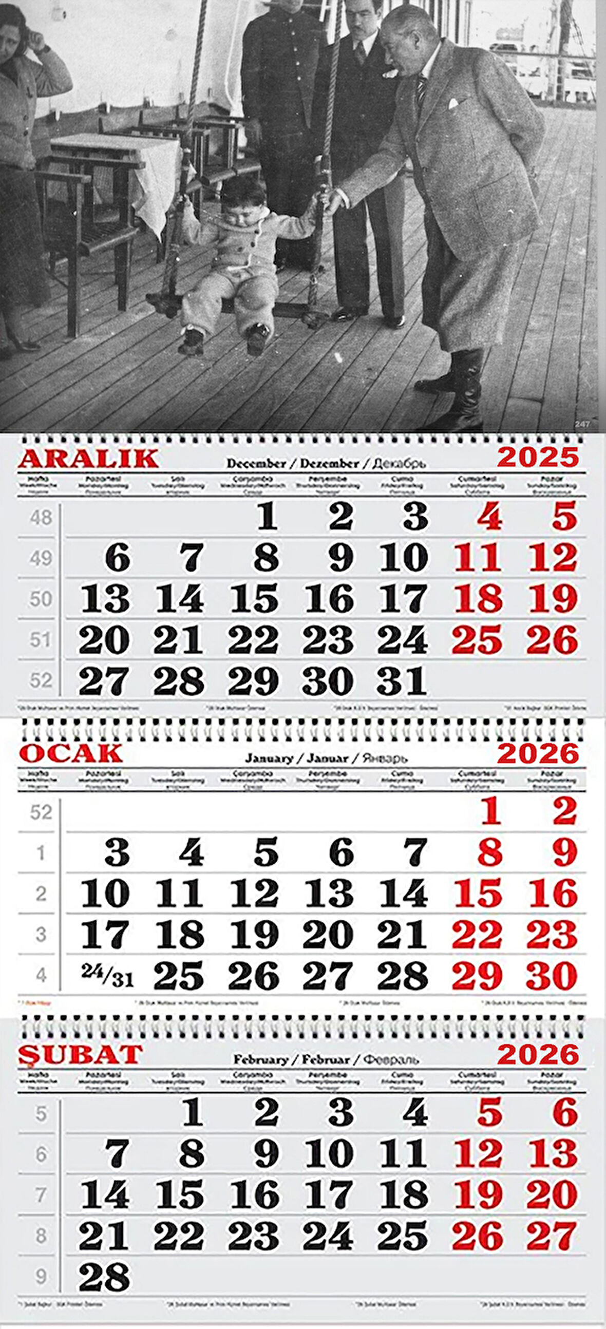 2026 Yılı Gemici Takvimi-Salıncak