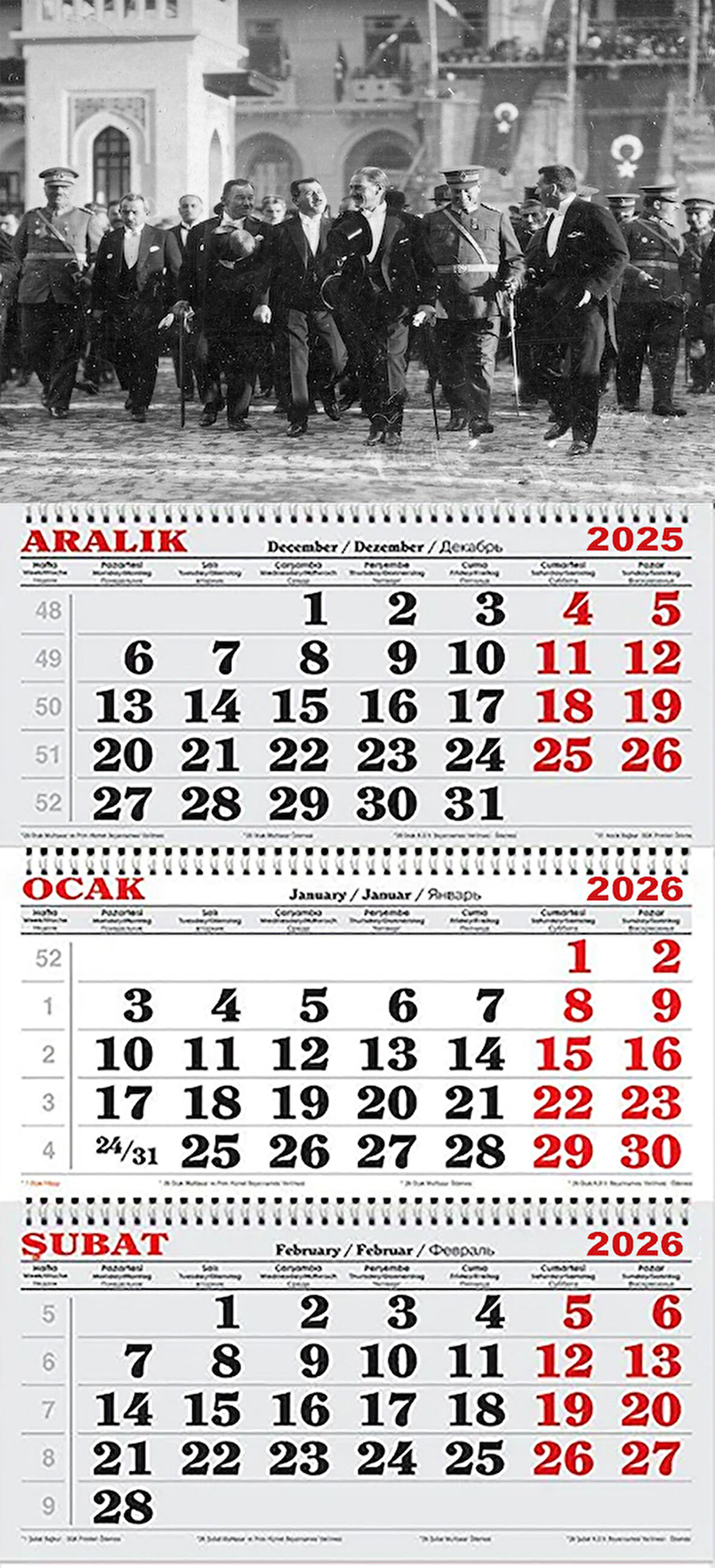 2026 Yılı Gemici Takvimi-Cumhurbaşkanı Halkı Selamlarken