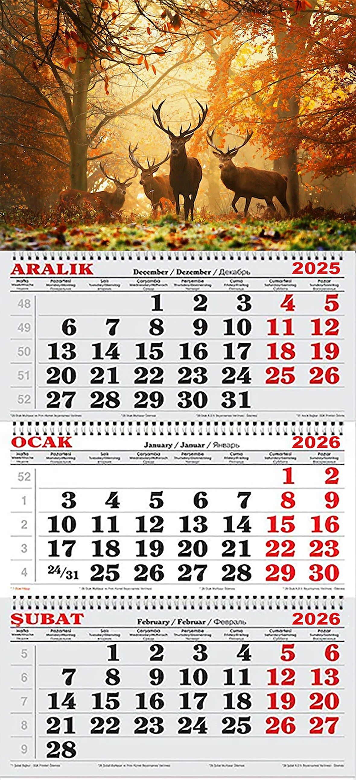 2026 Yılı Gemici Takvimi-Geyikler