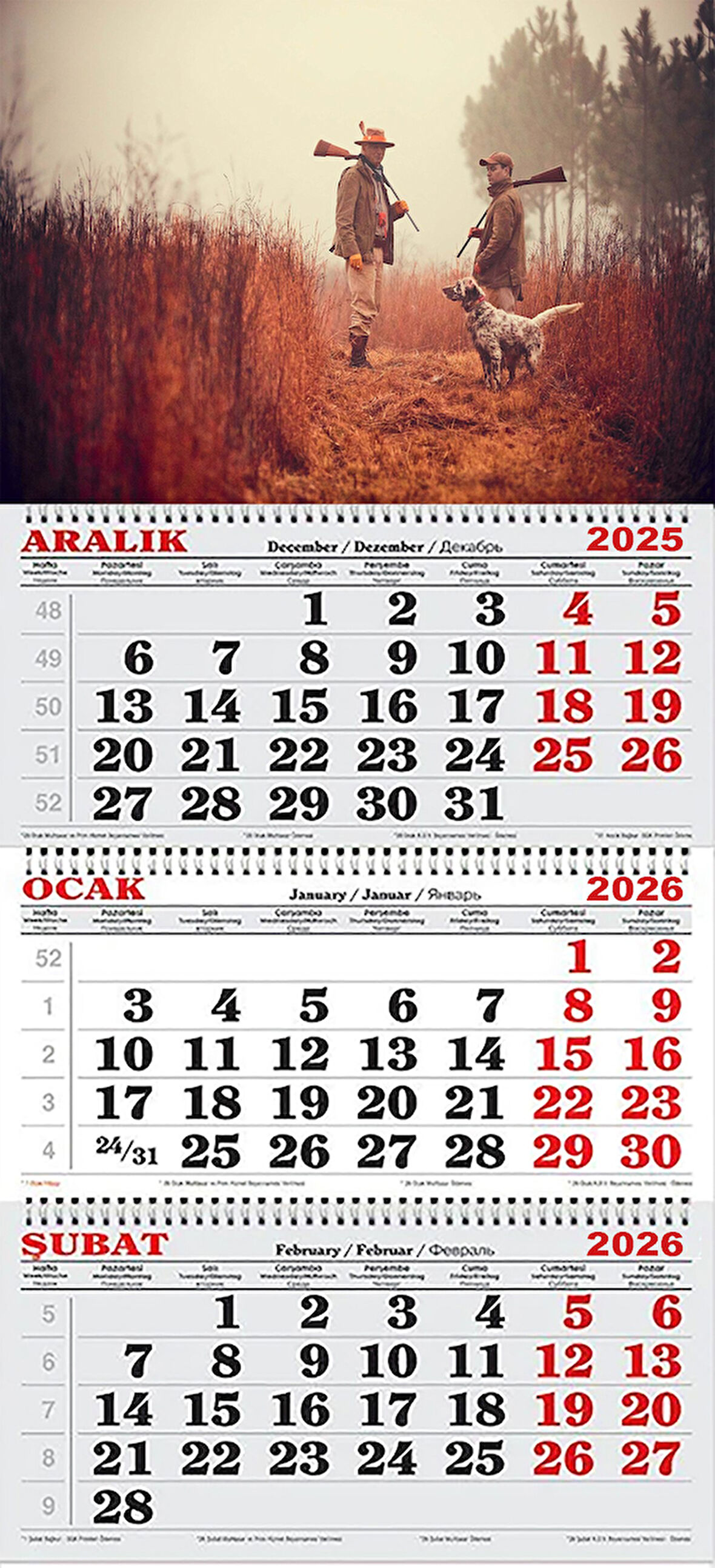 2026 Yılı Gemici Takvimi-Avcılar