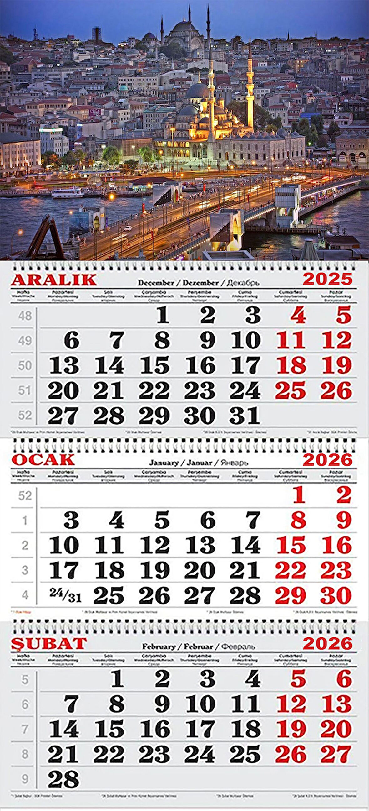 2026 Yılı Gemici Takvimi-Boğaz Manzarası ve Sultan Ahmet Camii