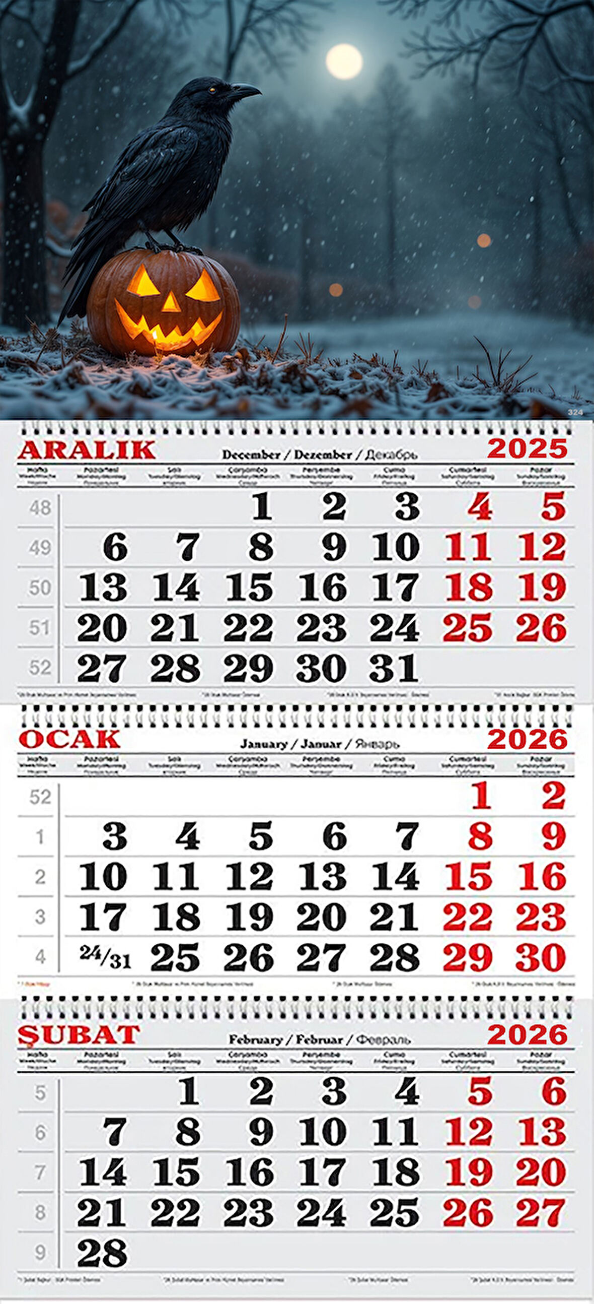 2026 Yılı Gemici Takvimi- Halloween