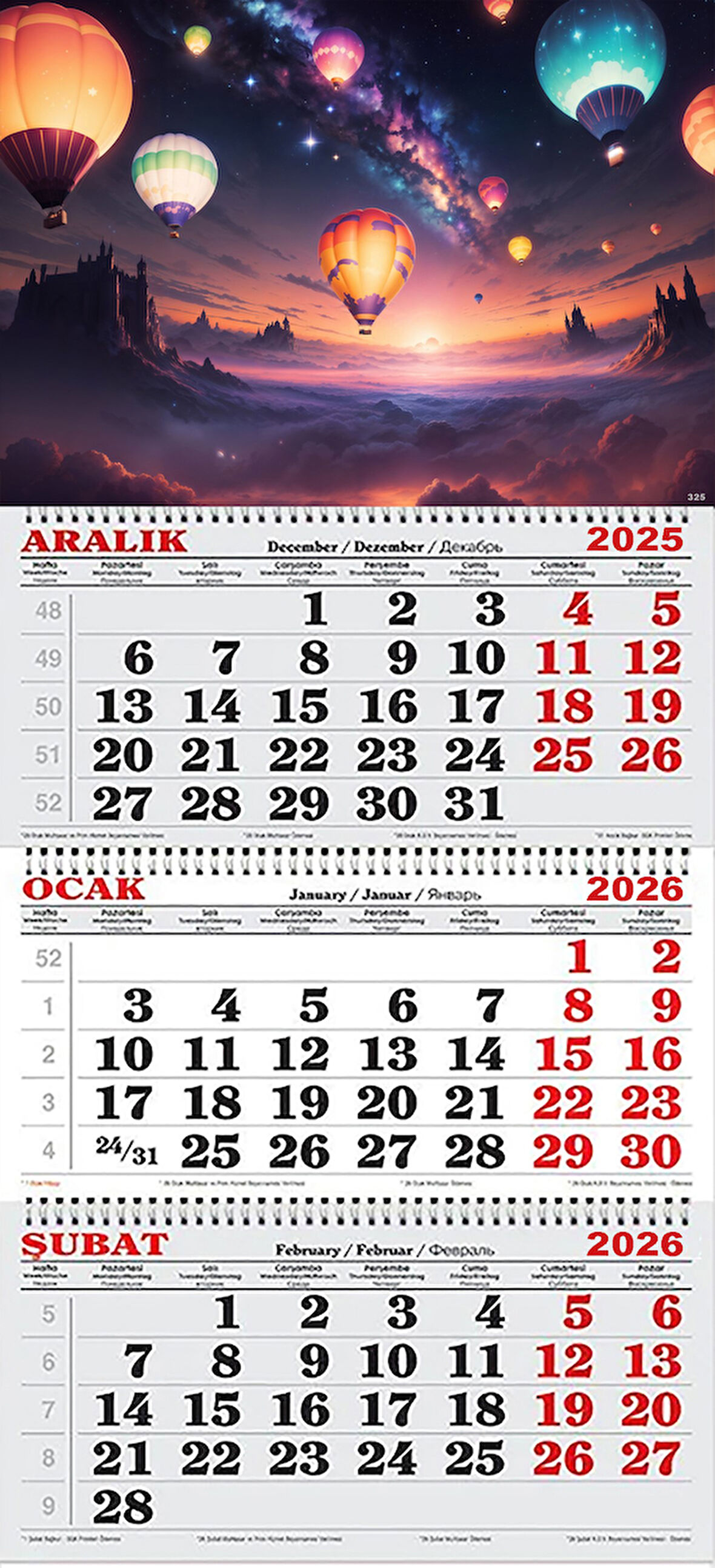 2026 Yılı Gemici Takvimi- Masallar Diyarı