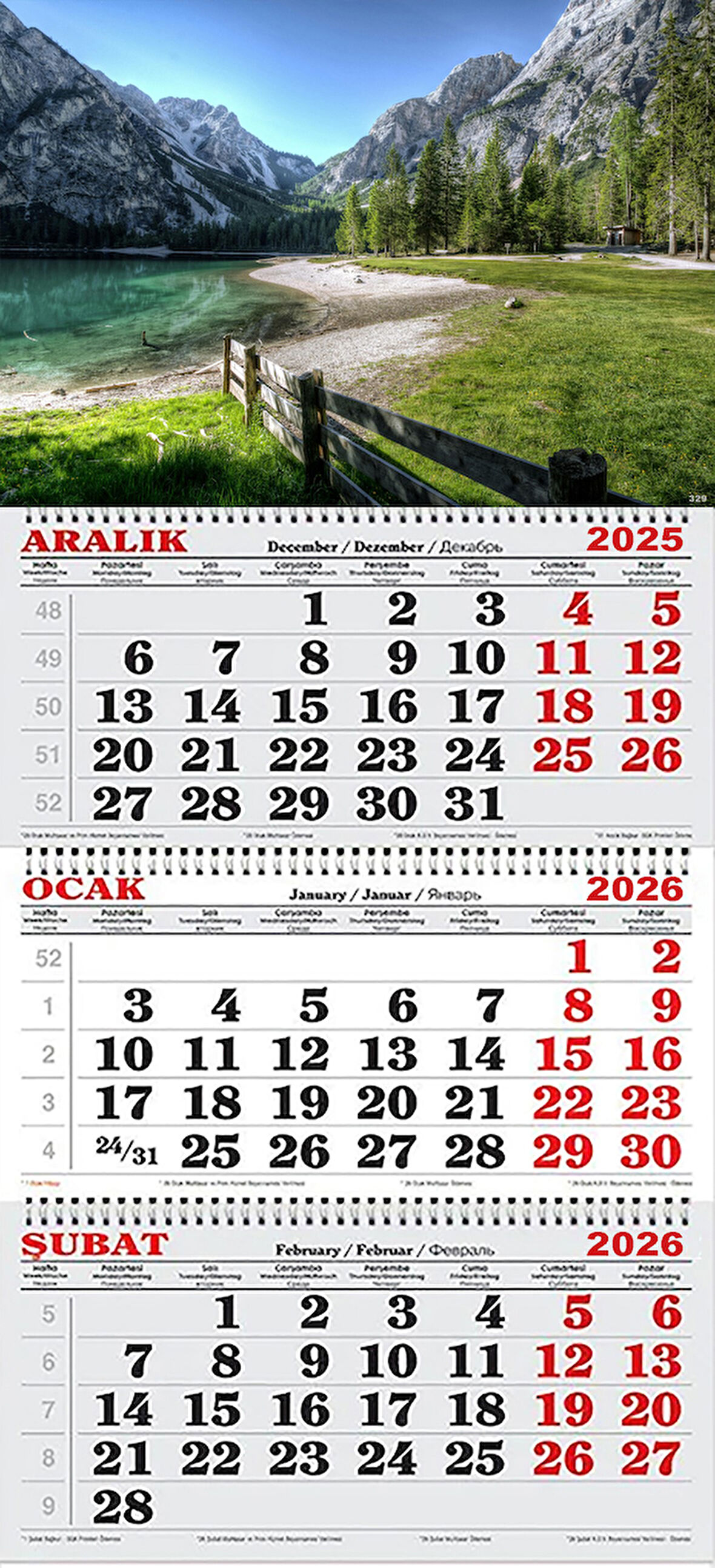 2026 Yılı Gemici Takvimi- Dağlar ve İlkbaharın Gelişi