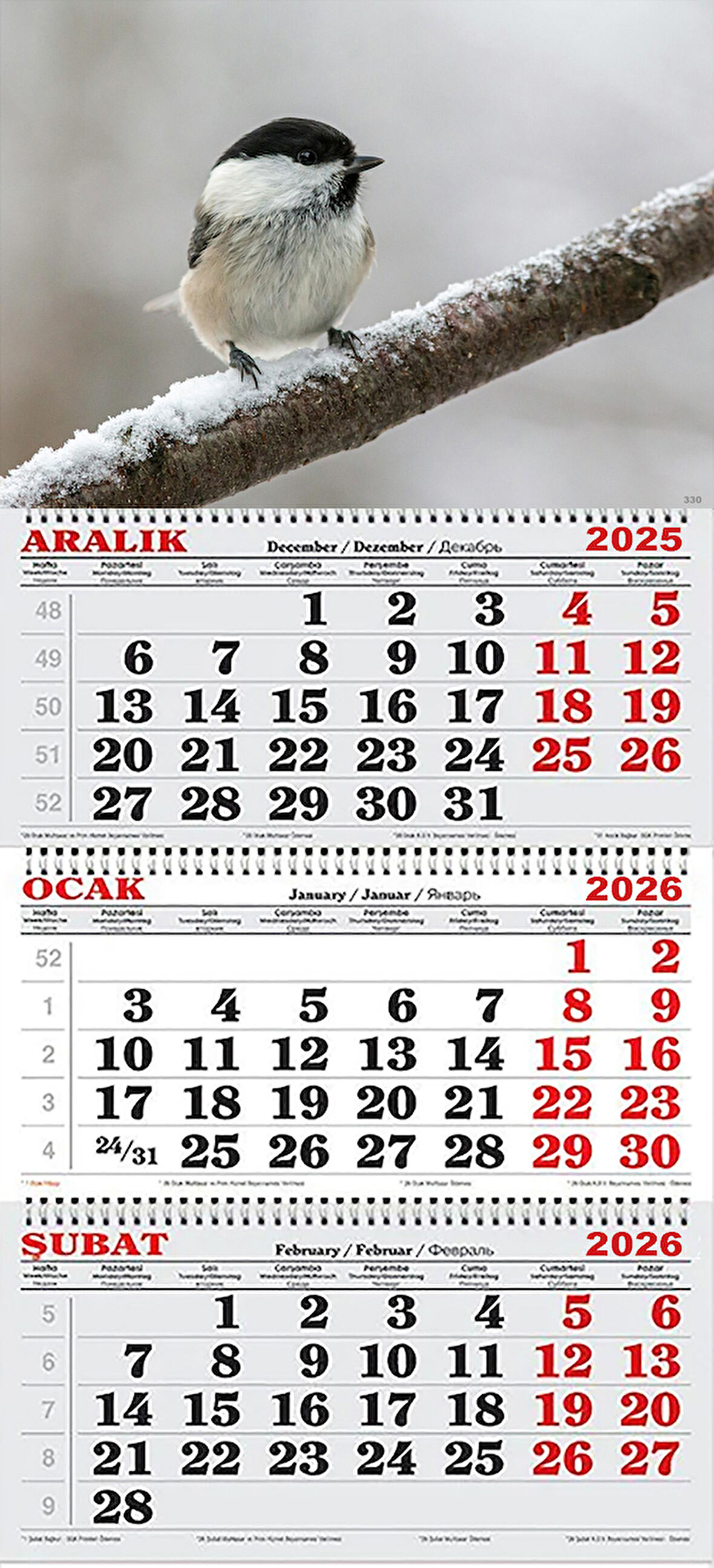 2026 Yılı Gemici Takvimi- Daldaki Kuş