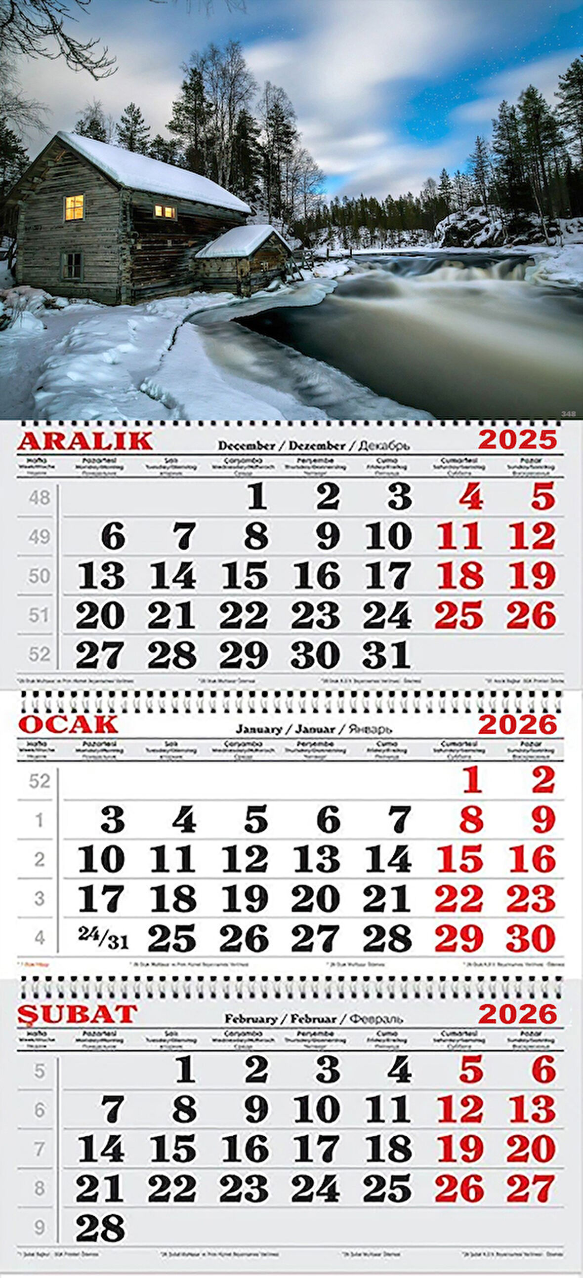 2026 Yılı Gemici Takvimi- Oulanka Milli Parkı FİNLANDİYA