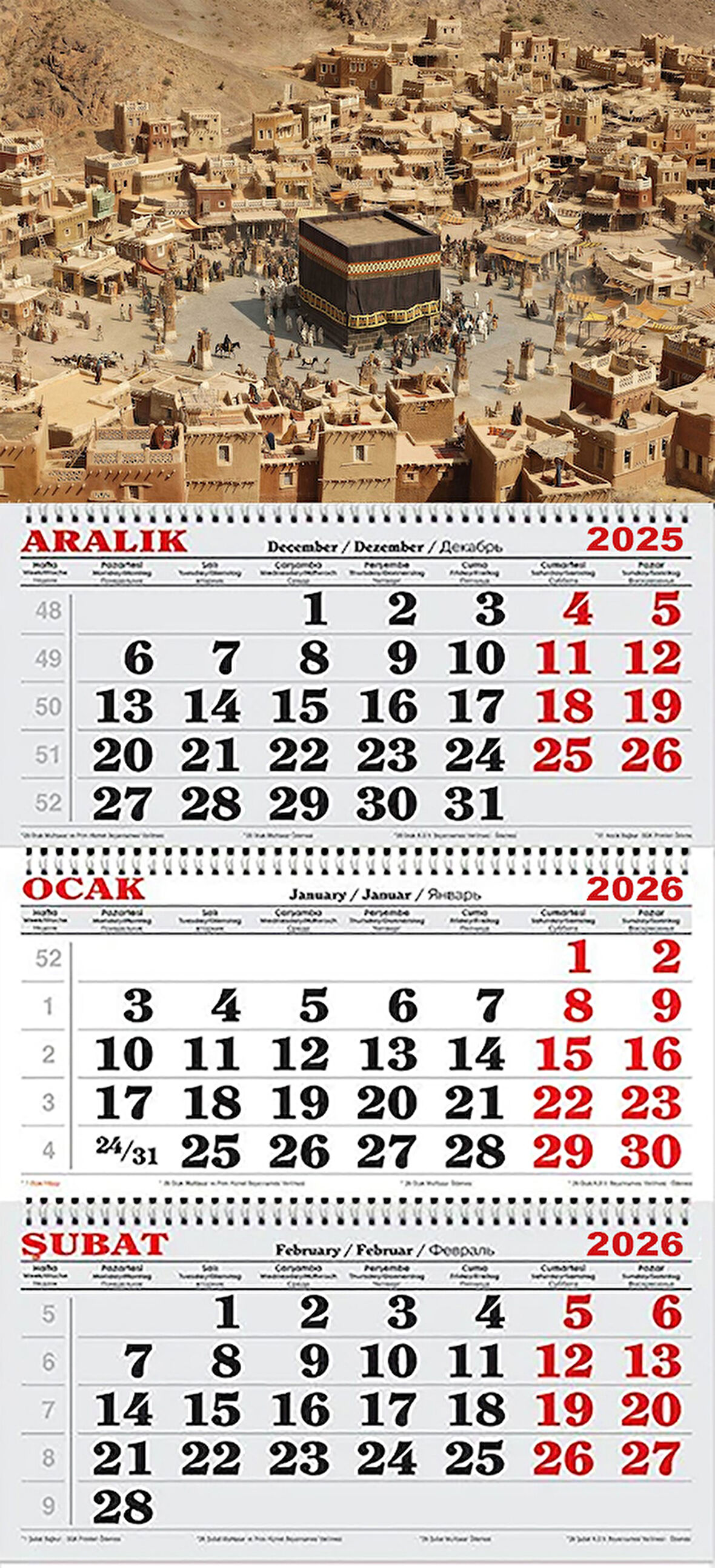  2026 Yılı Gemici Takvimi----TARİHTE MEKKE