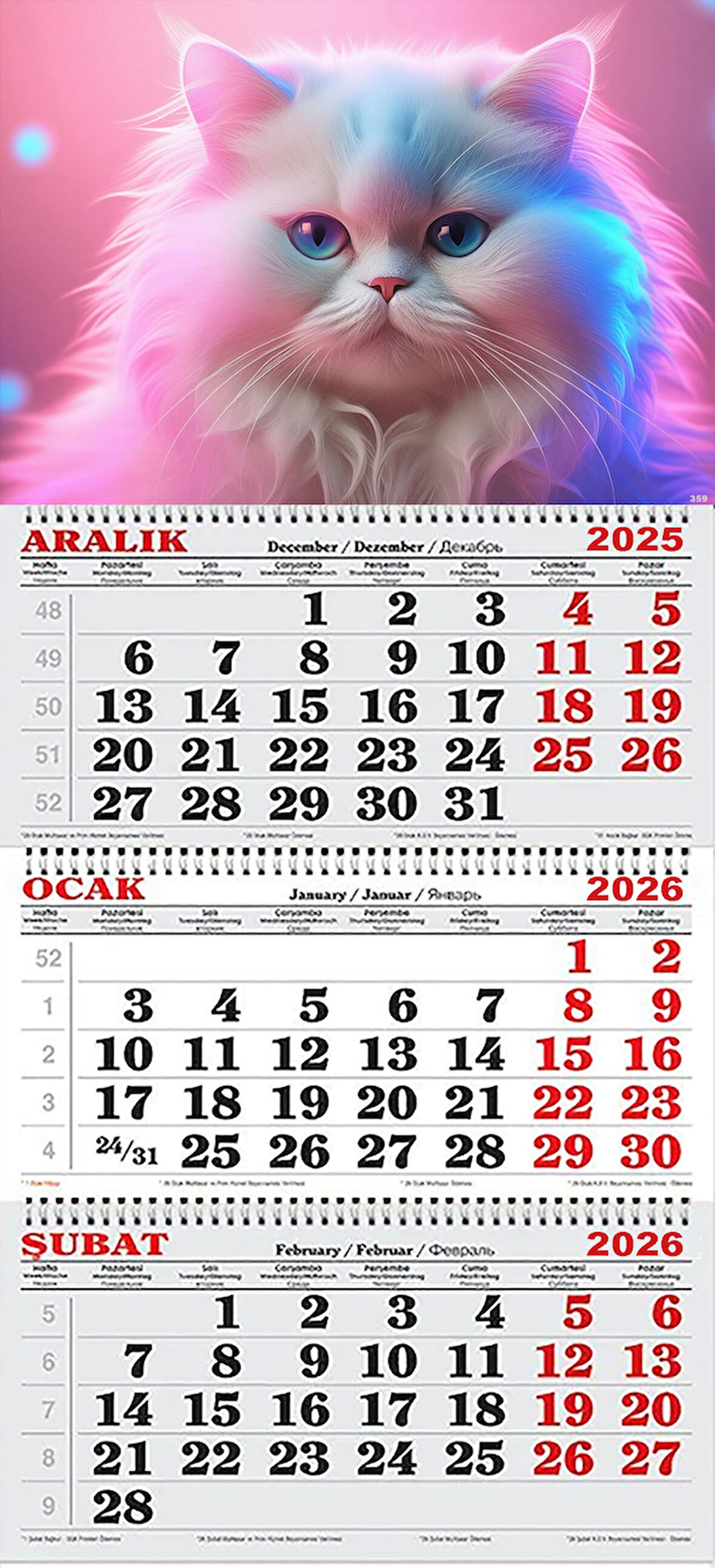 2026 Yılı Gemici Takvimi- Kedi Ai
