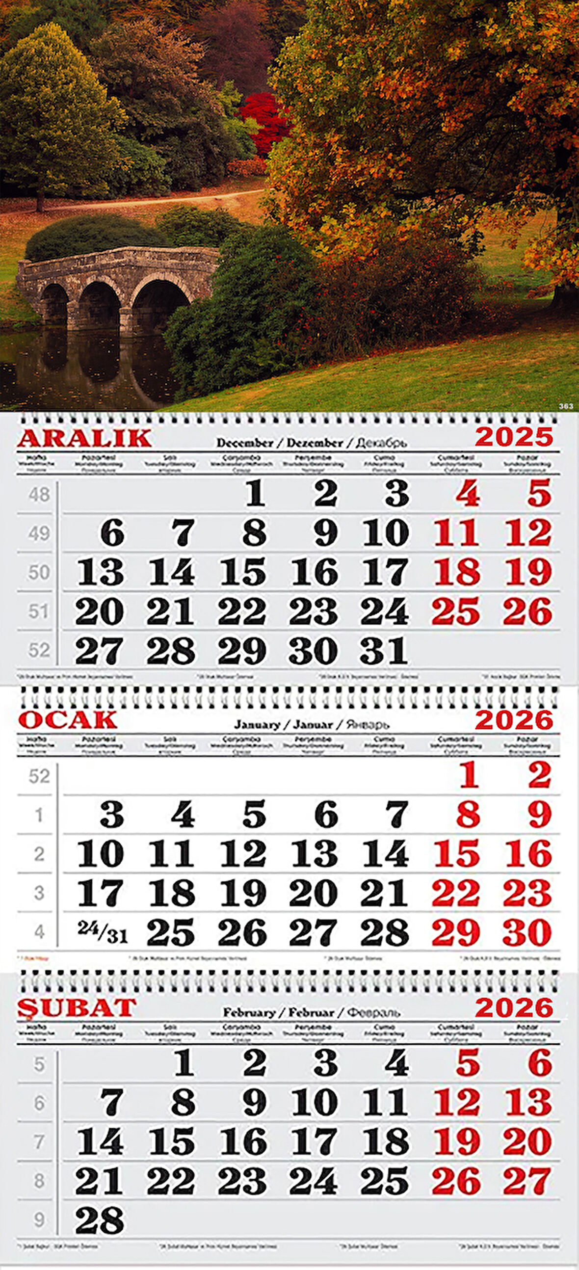 2026 Yılı Gemici Takvimi- Stourhead İNGİLTERE