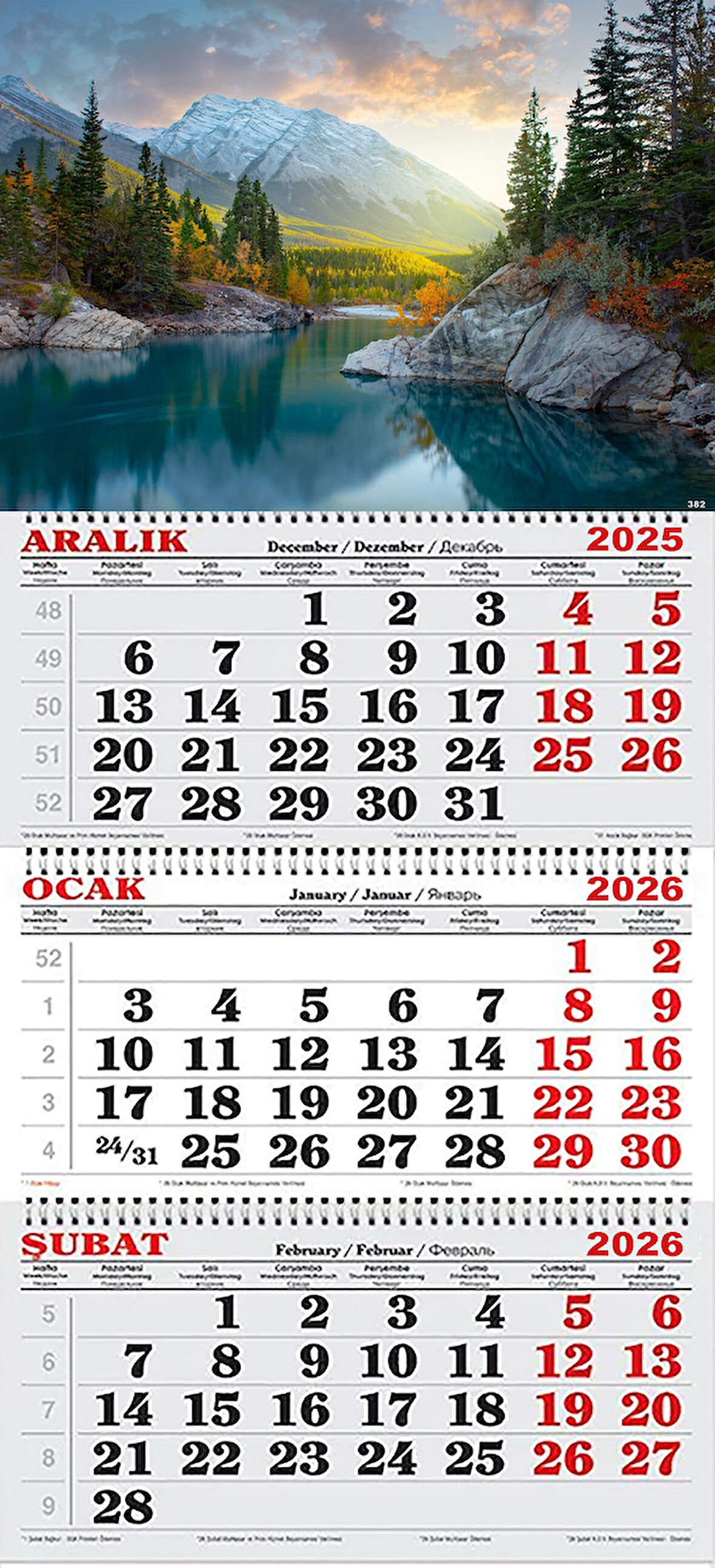 2026 Yılı Gemici Takvimi- Dağlar, Nehir ve Orman