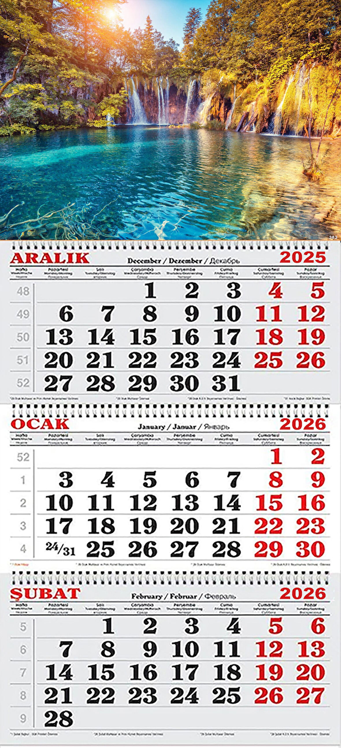 2026 Yılı Gemici Takvimi- Plitvice Gölleri